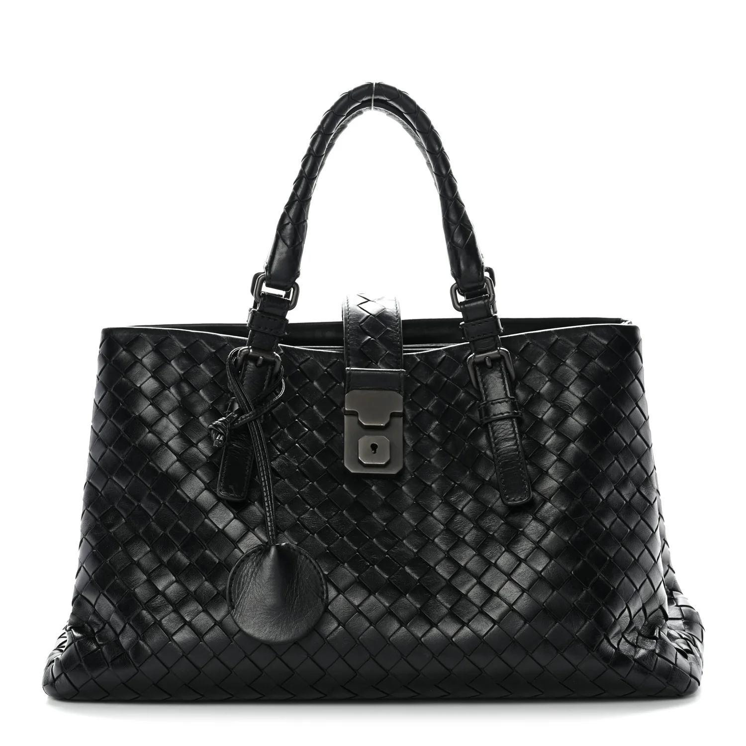 Light Calf Intrecciato Small Roma Black