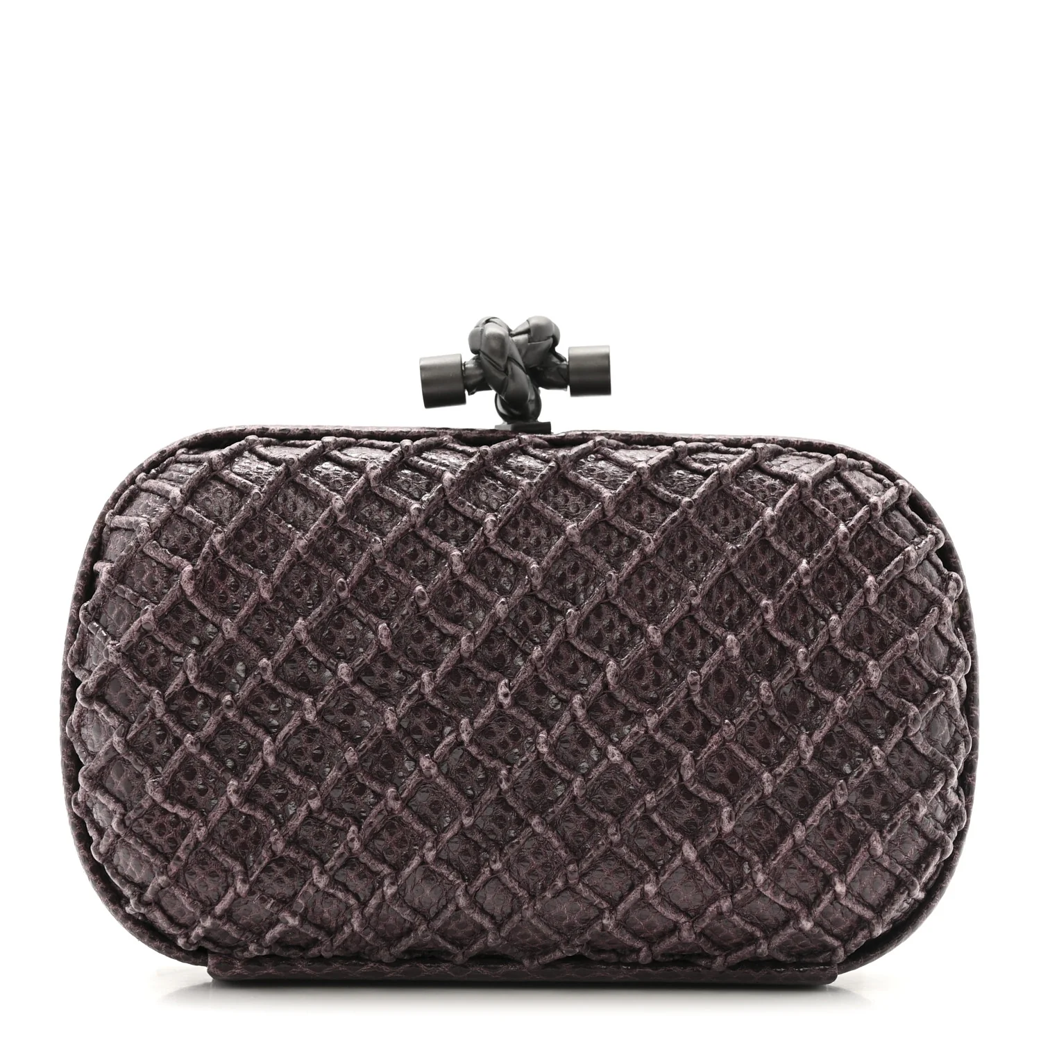Lizard Intrecciato Knot Clutch Purple
