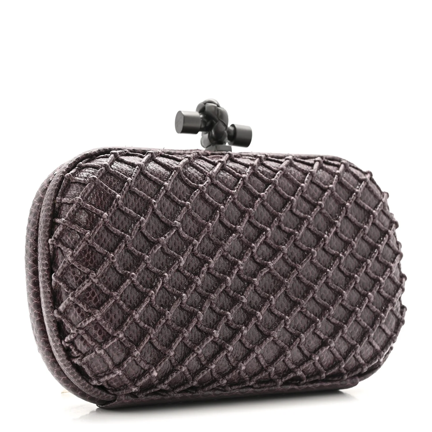 Lizard Intrecciato Knot Clutch Purple - Image 3