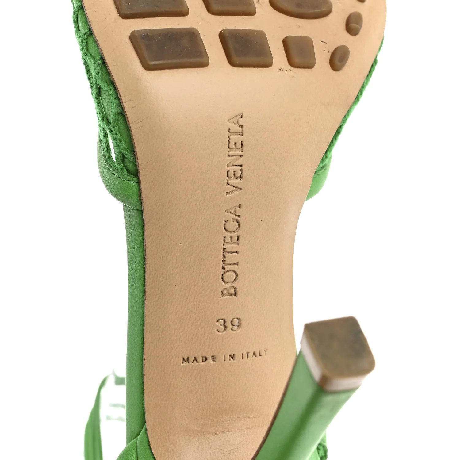 Mesh Nappa Stretch Ankle Tie 90mm Sandals 39 Grass - Image 8