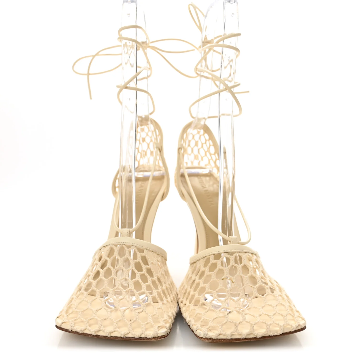 Mesh Nappa Stretch Ankle Tie Sandals 39 Toile - Image 2