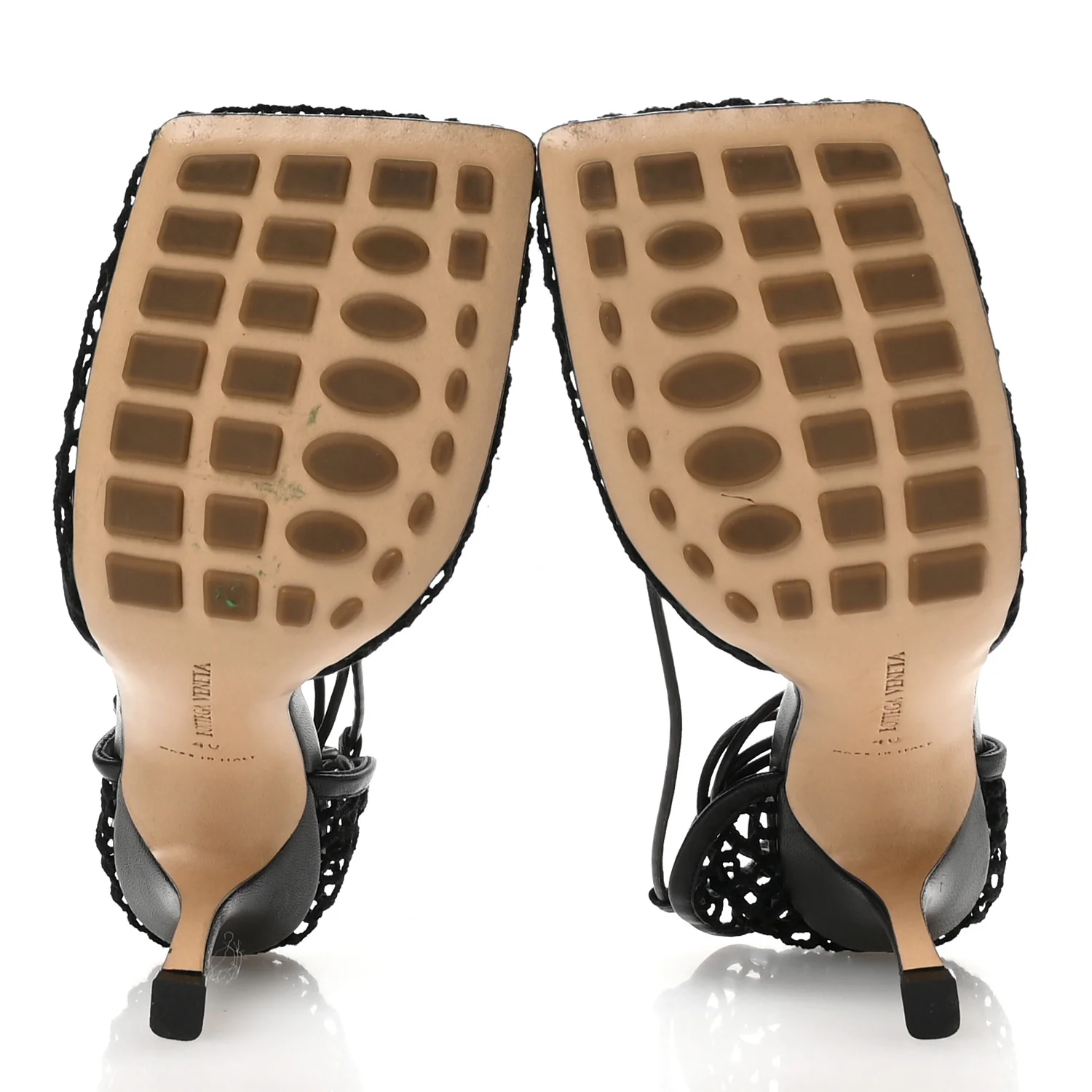 Mesh Nappa Stretch Ankle Tie Sandals 40 Black - Image 6