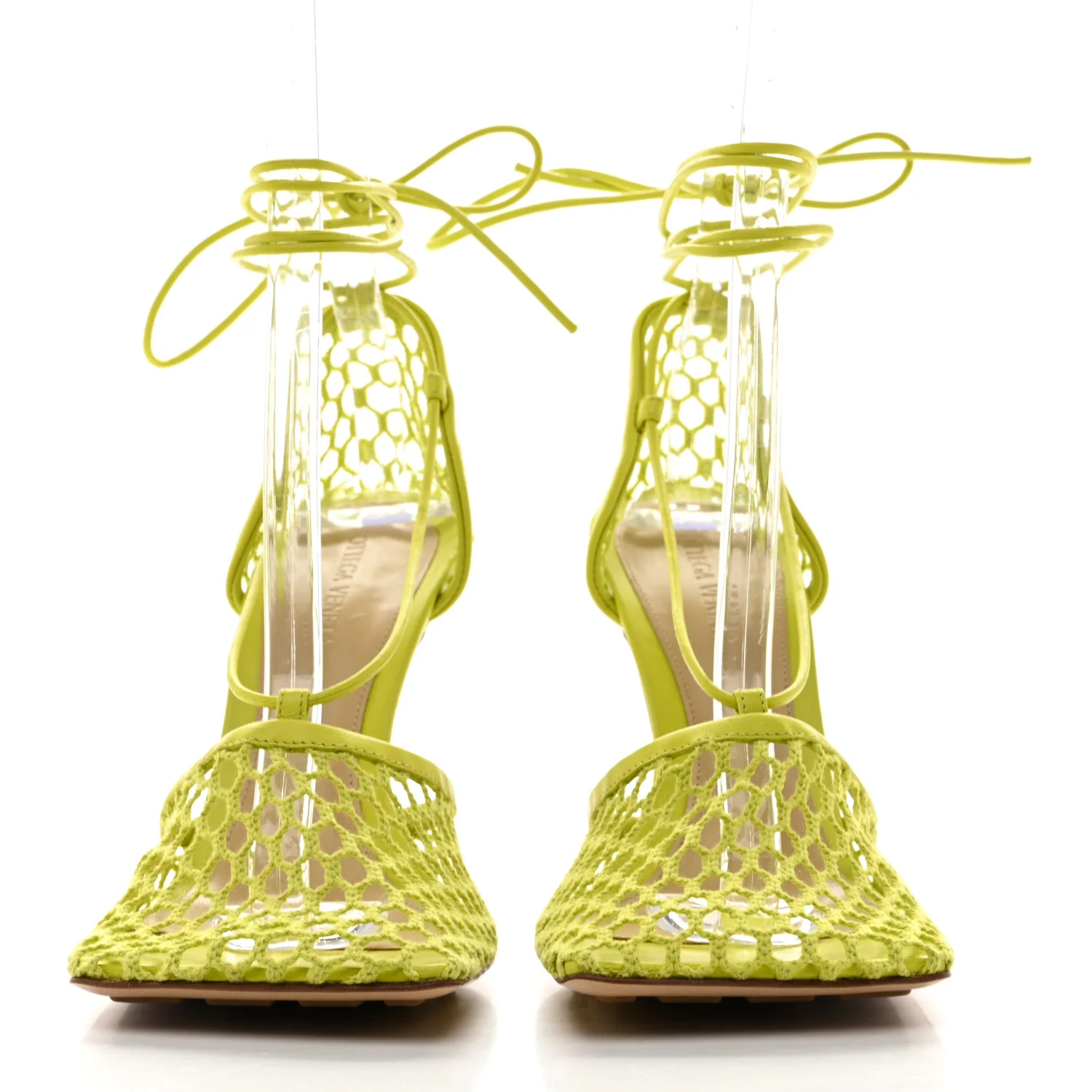 Mesh Nappa Stretch Ankle Tie Sandals 40 Kiwi - Image 3
