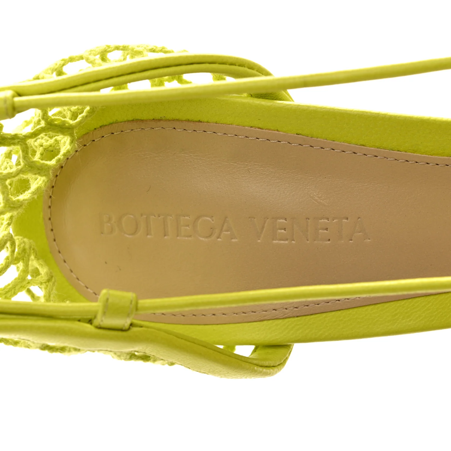 Mesh Nappa Stretch Ankle Tie Sandals 40 Kiwi - Image 7