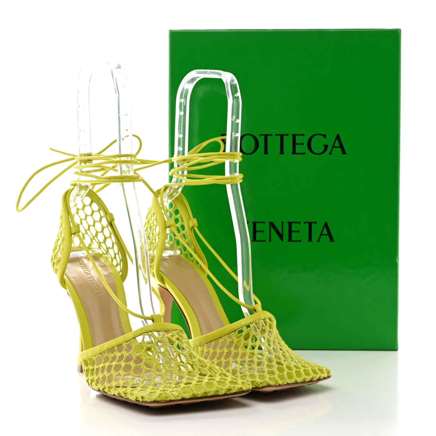 Mesh Nappa Stretch Ankle Tie Sandals 40 Kiwi - Image 9