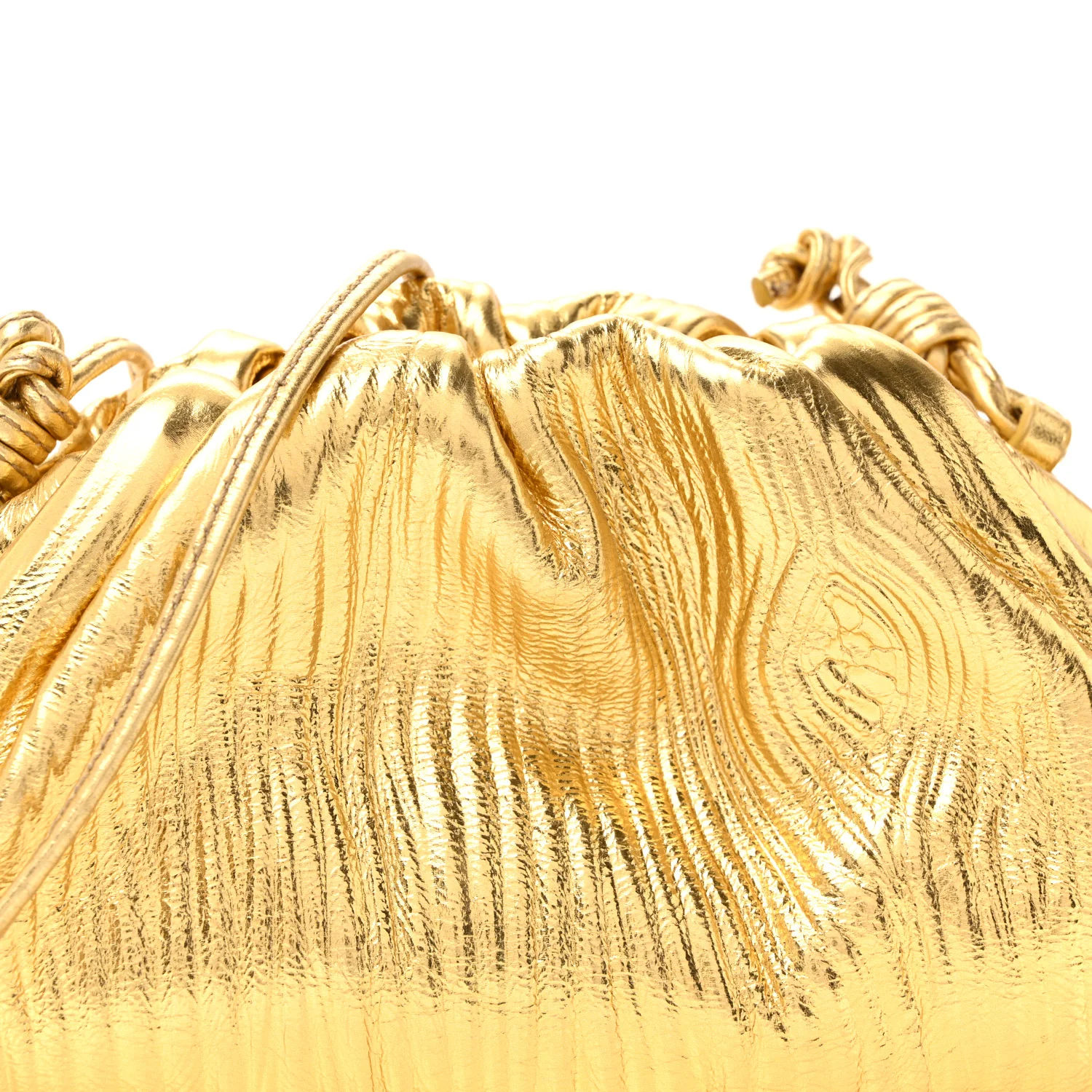 Metallic Bark Calfskin The Mini Pouch Gold - Image 22