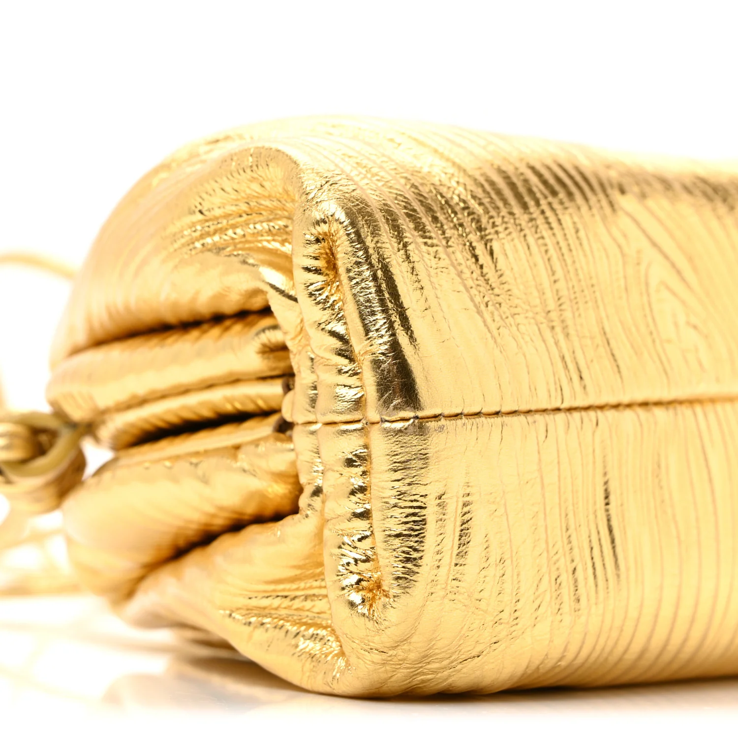 Metallic Bark Calfskin The Mini Pouch Gold - Image 24