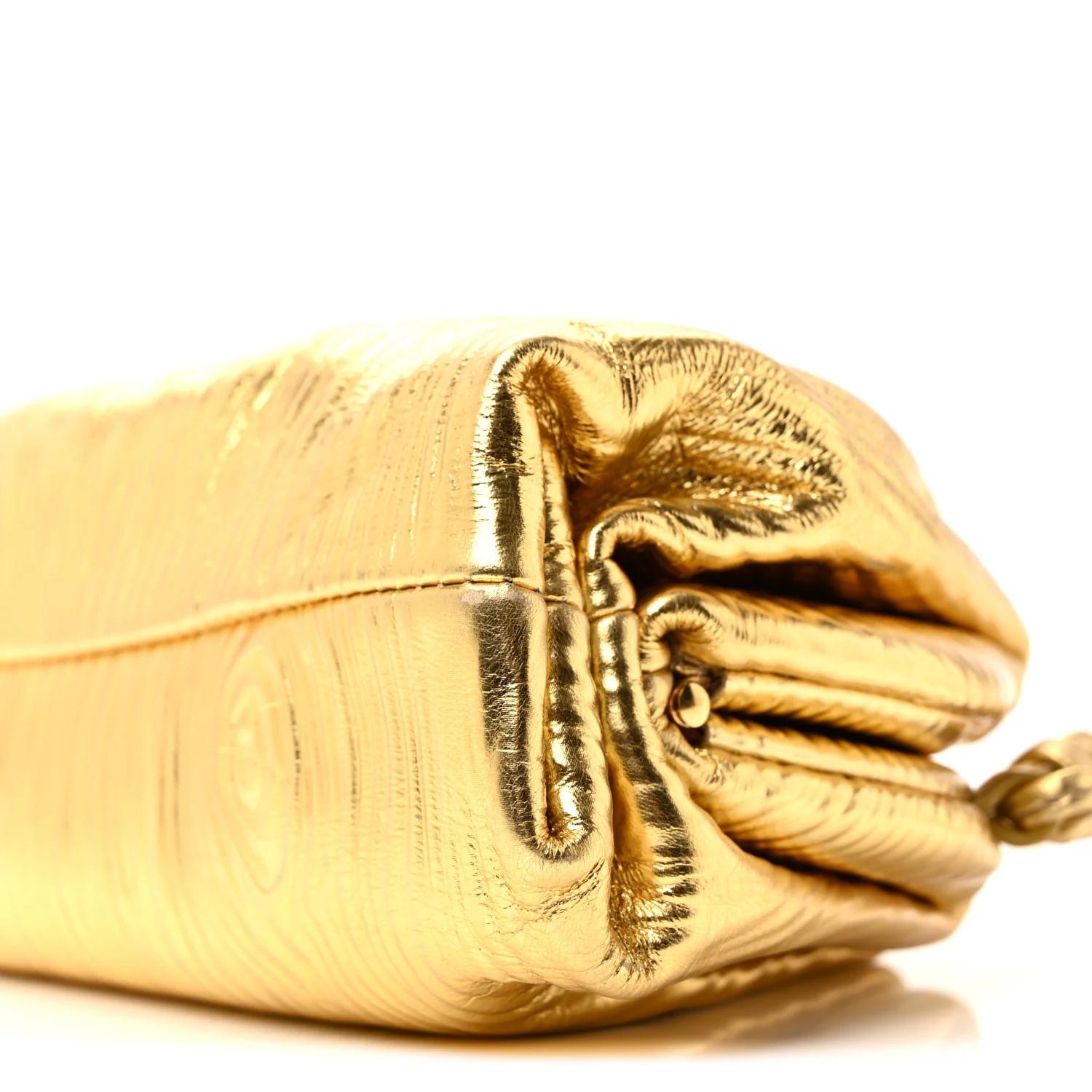 Metallic Bark Calfskin The Mini Pouch Gold - Image 27
