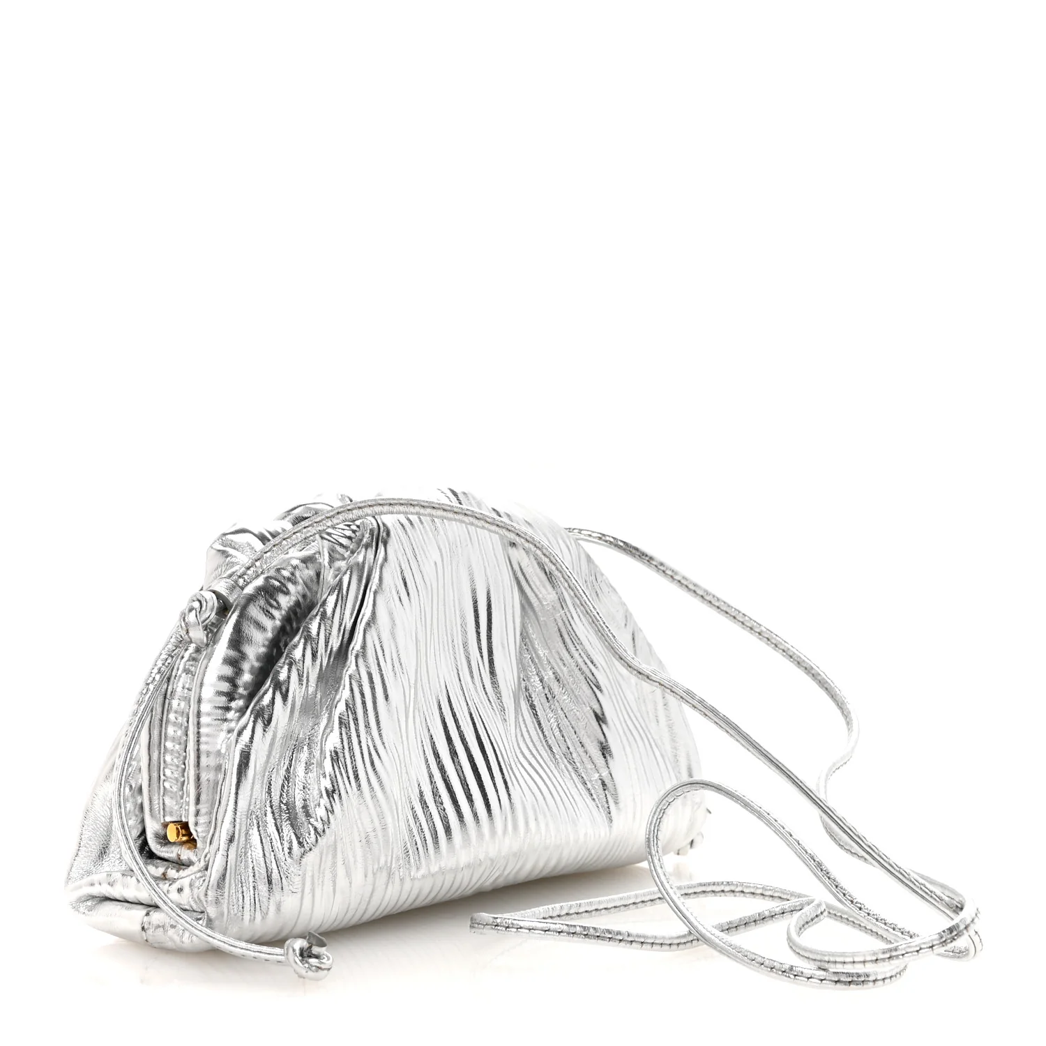 Metallic Bark Calfskin The Mini Pouch Silver - Image 3