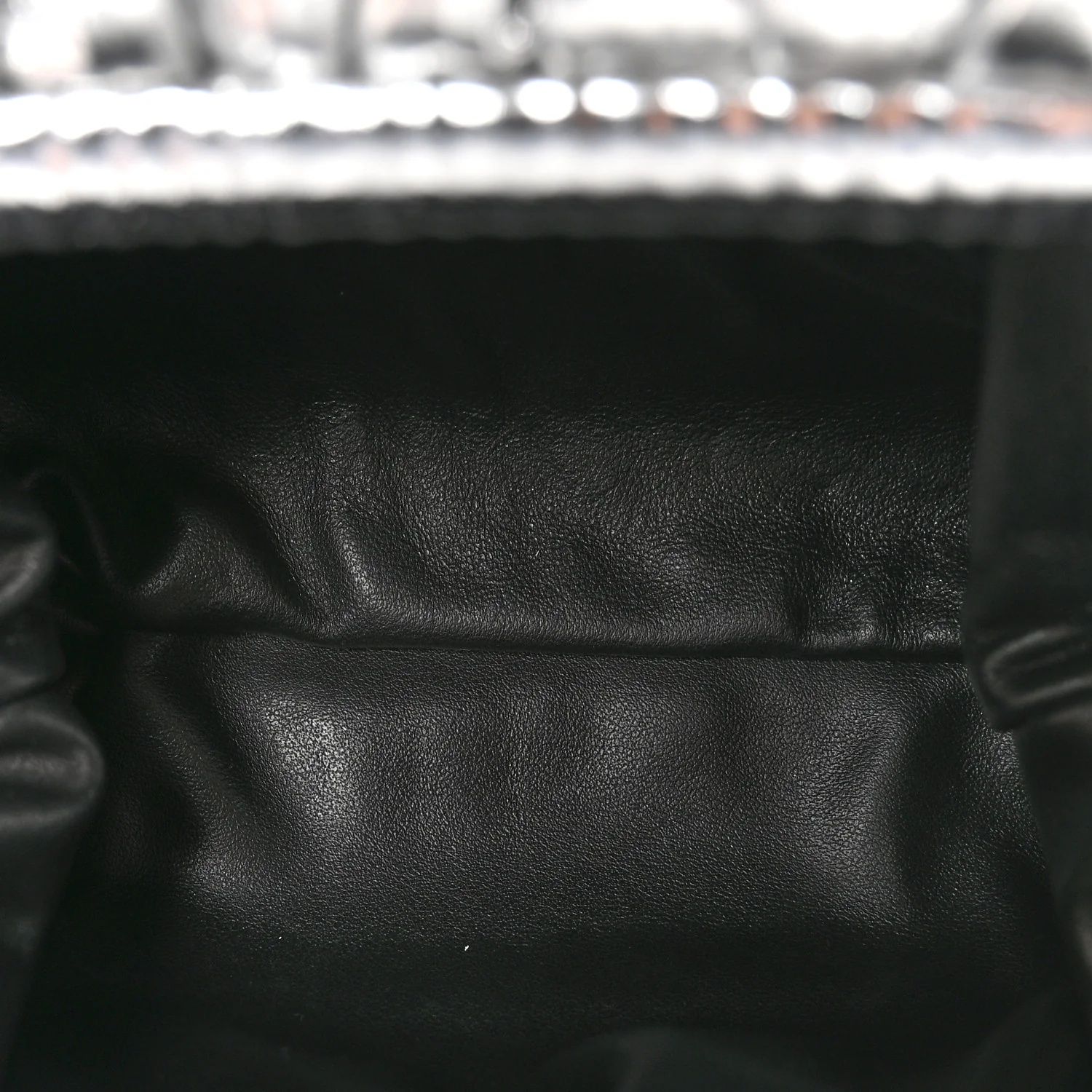 Metallic Bark Calfskin The Mini Pouch Silver - Image 5