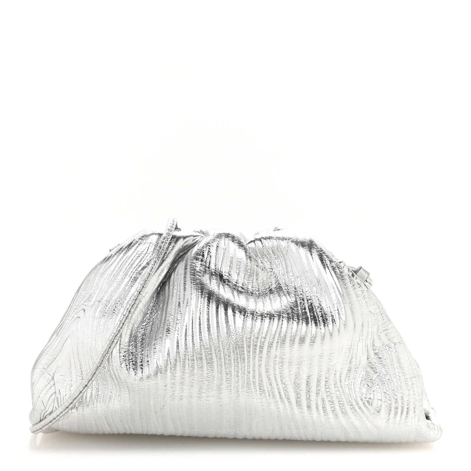 Metallic Bark Calfskin The Mini Pouch Silver