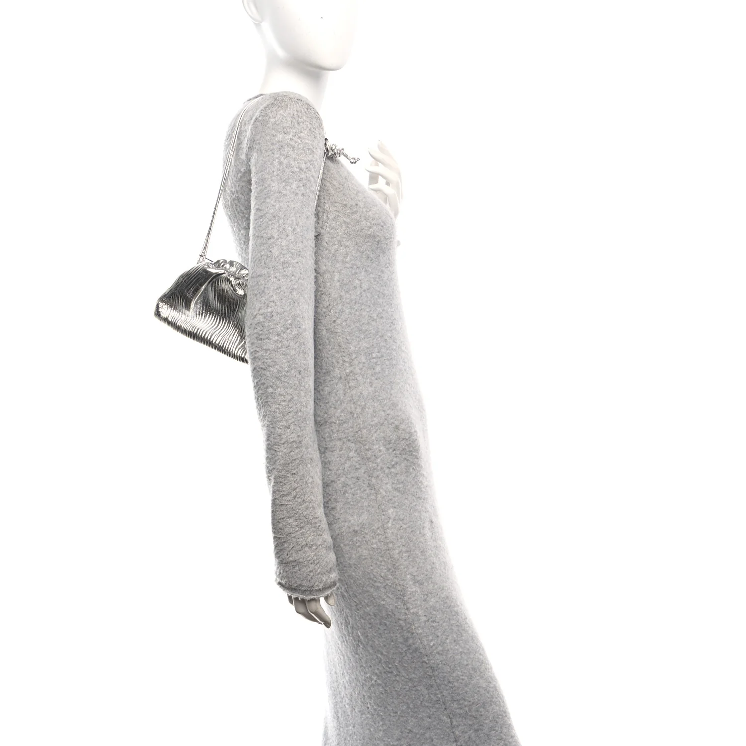Metallic Bark Calfskin The Mini Pouch Silver - Image 2
