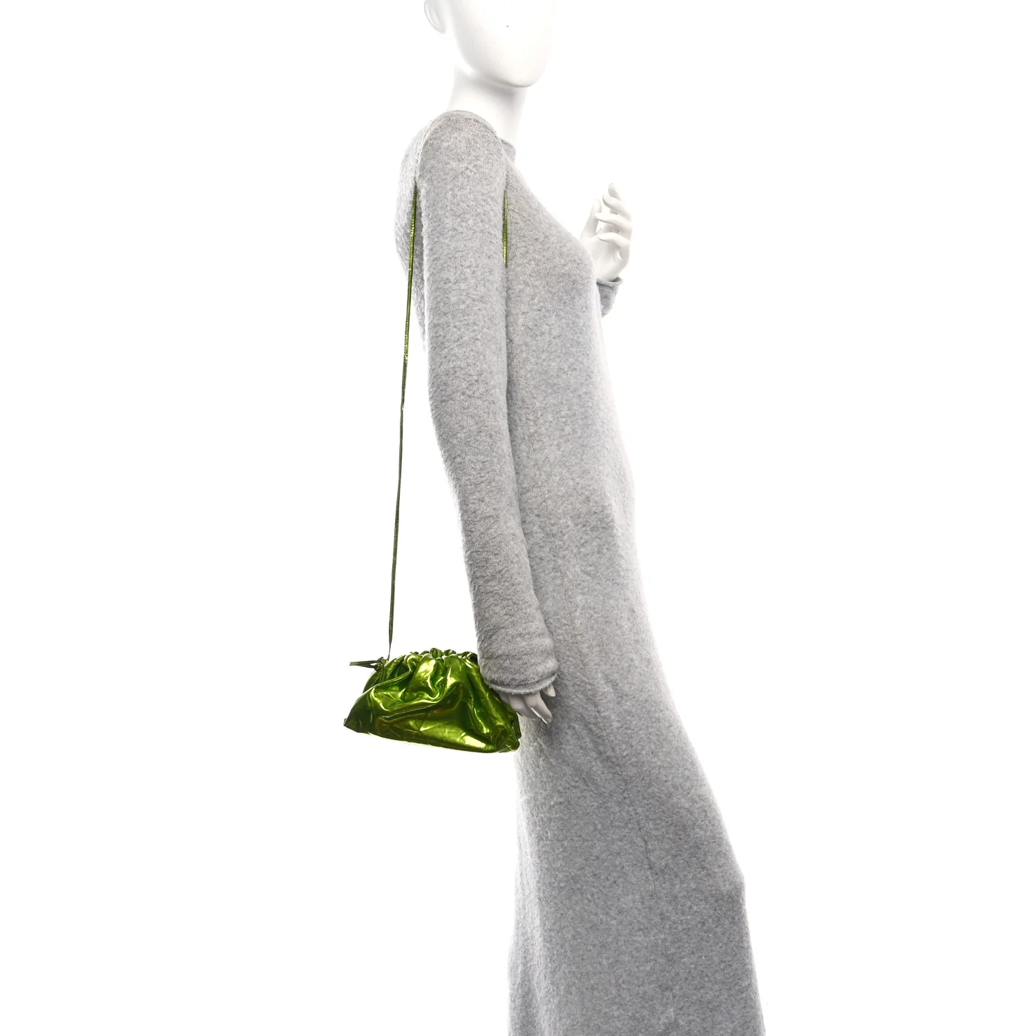 Metallic Crushed Calfskin The Mini Pouch Chlorophyll - Image 2