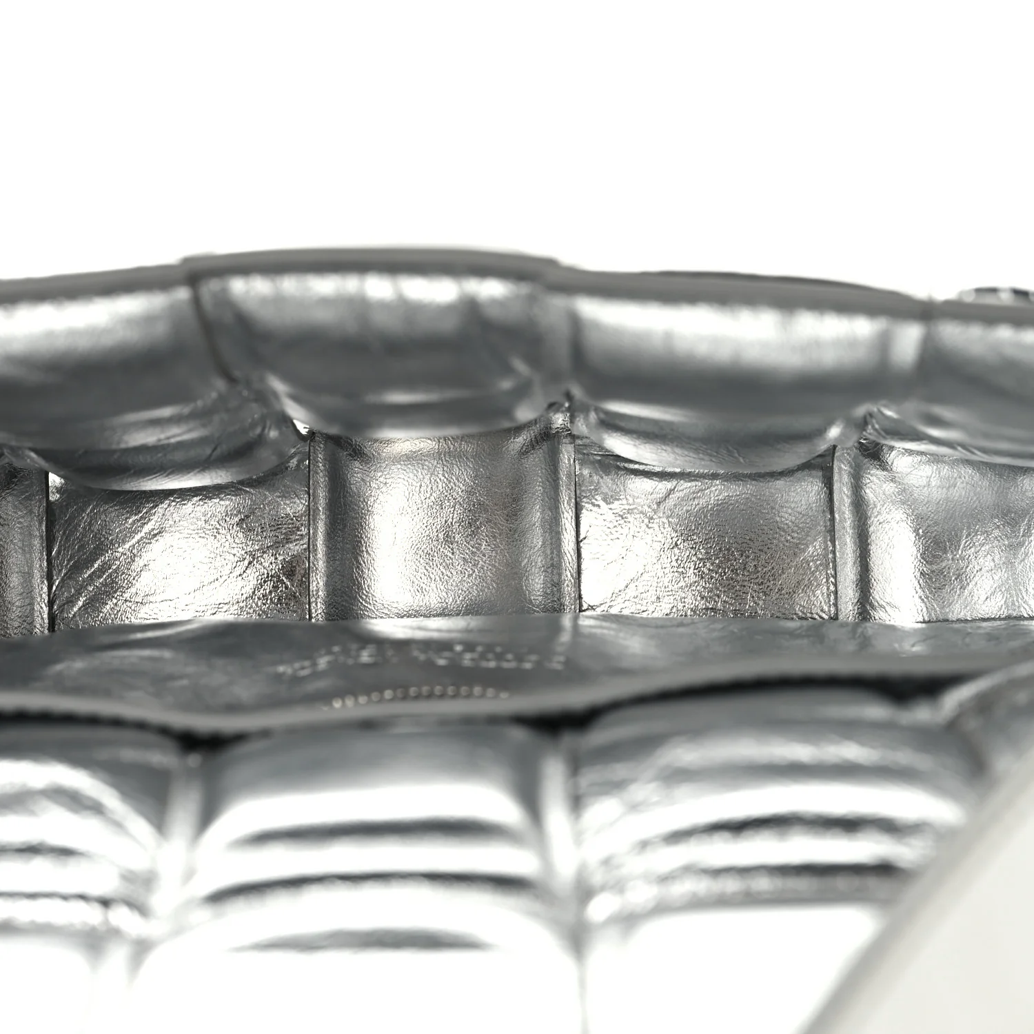 Metallic Lambskin Padded Cassette Crossbody Bag Silver - Image 5