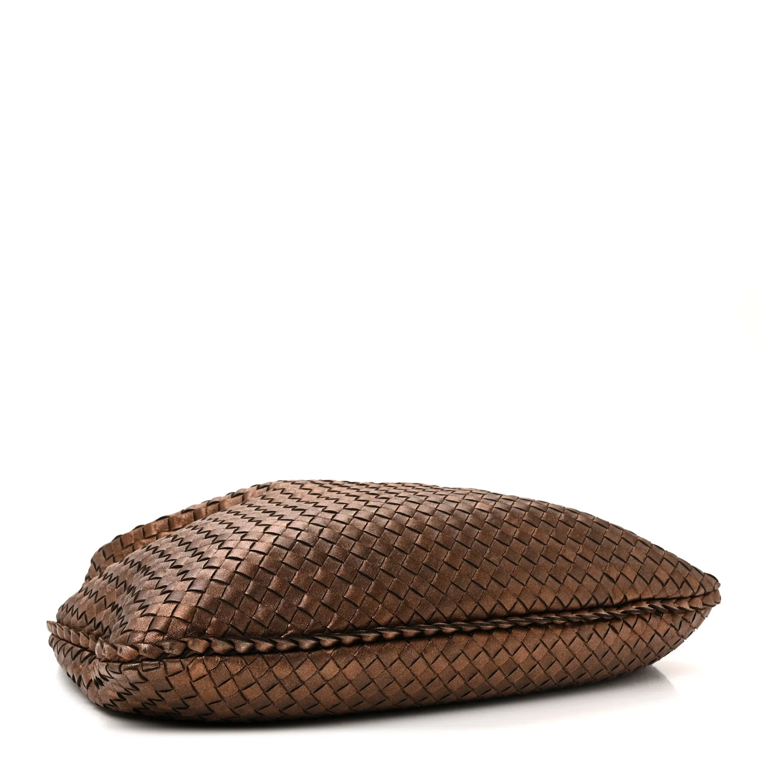 Metallic Nappa Intrecciato Large Veneta Hobo Copper - Image 4