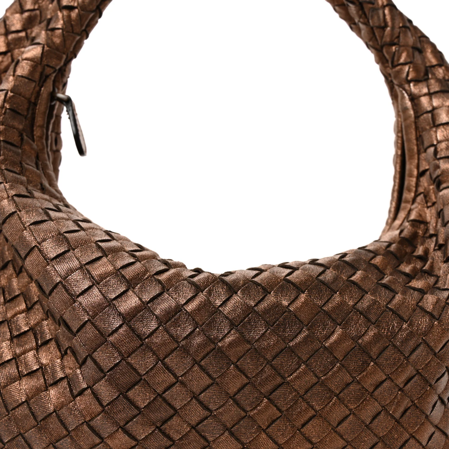 Metallic Nappa Intrecciato Large Veneta Hobo Copper - Image 7