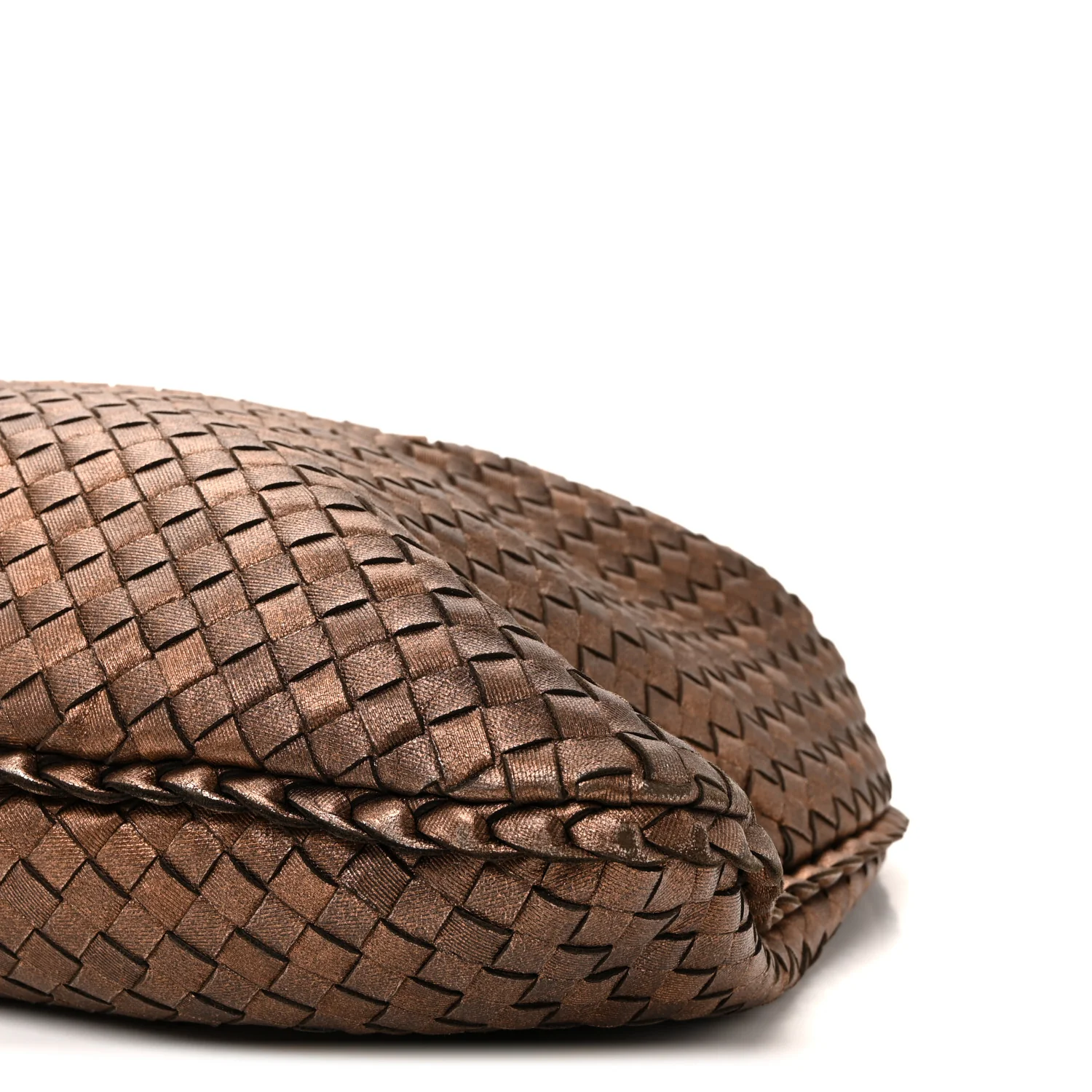 Metallic Nappa Intrecciato Large Veneta Hobo Copper - Image 9