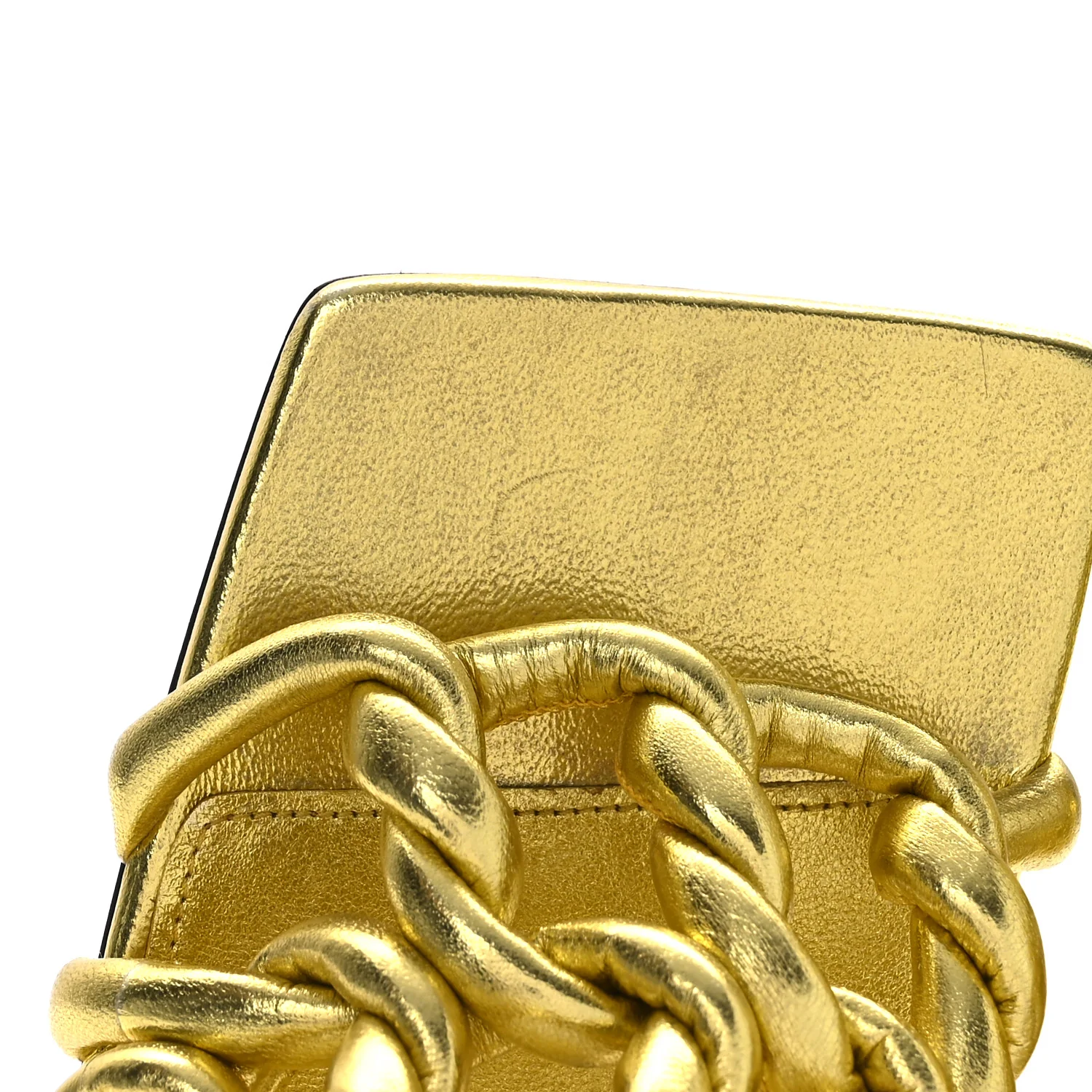 Metallic Nappa Reflection Weave Stretch Mules Sandals 37.5 Gold - Image 12