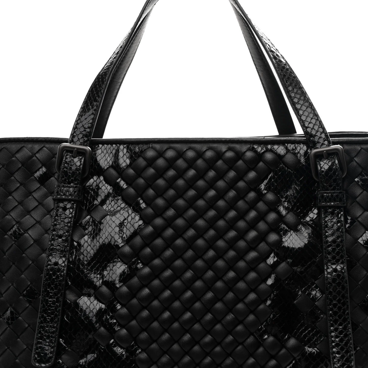 Nappa Ayers Intrecciato Medium Seamless Tote Black - Image 8