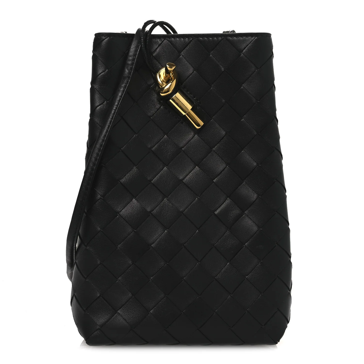 Nappa Intrecciato Andiamo Phone Pouch Black