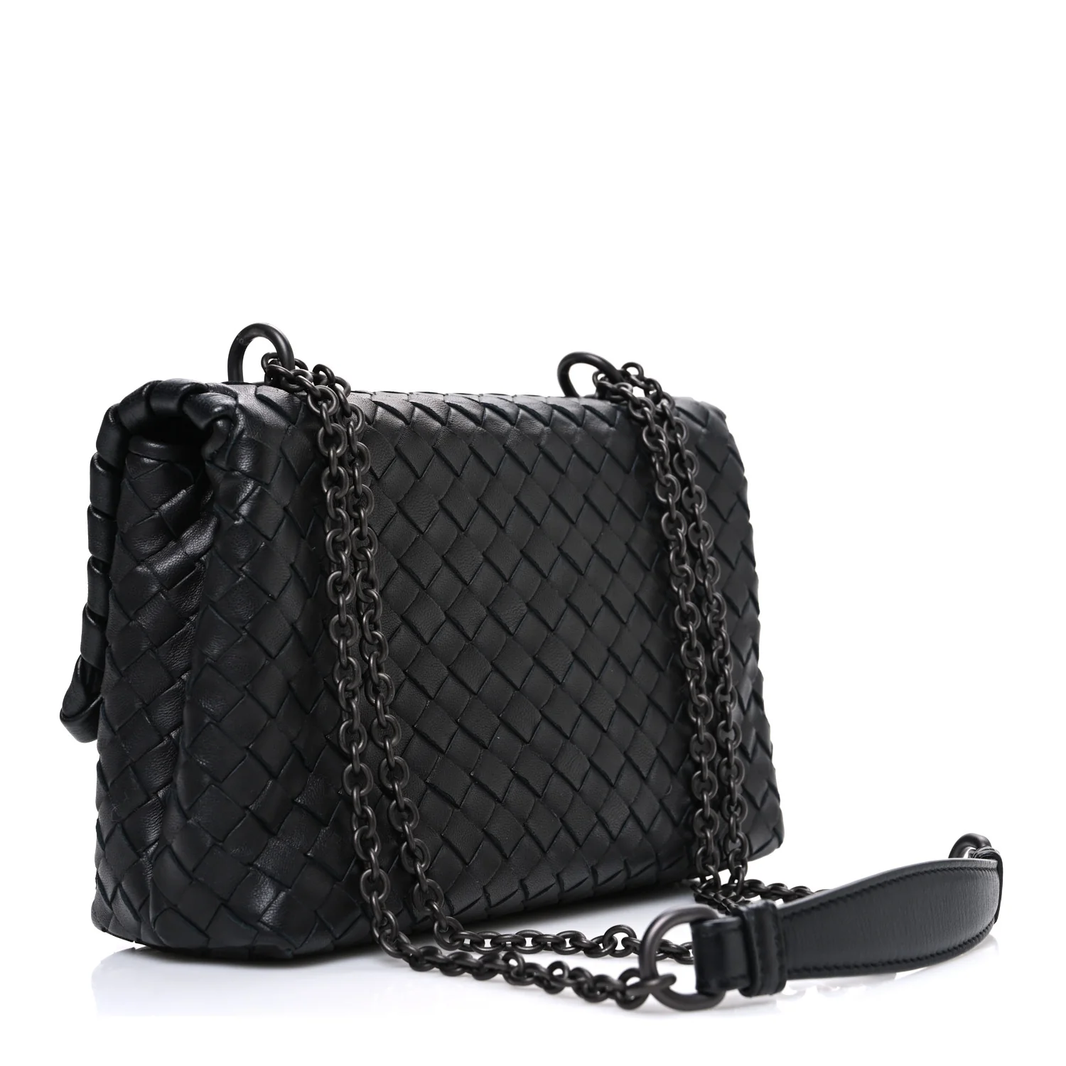 Nappa Intrecciato Baby Olimpia Shoulder Bag Black - Image 3