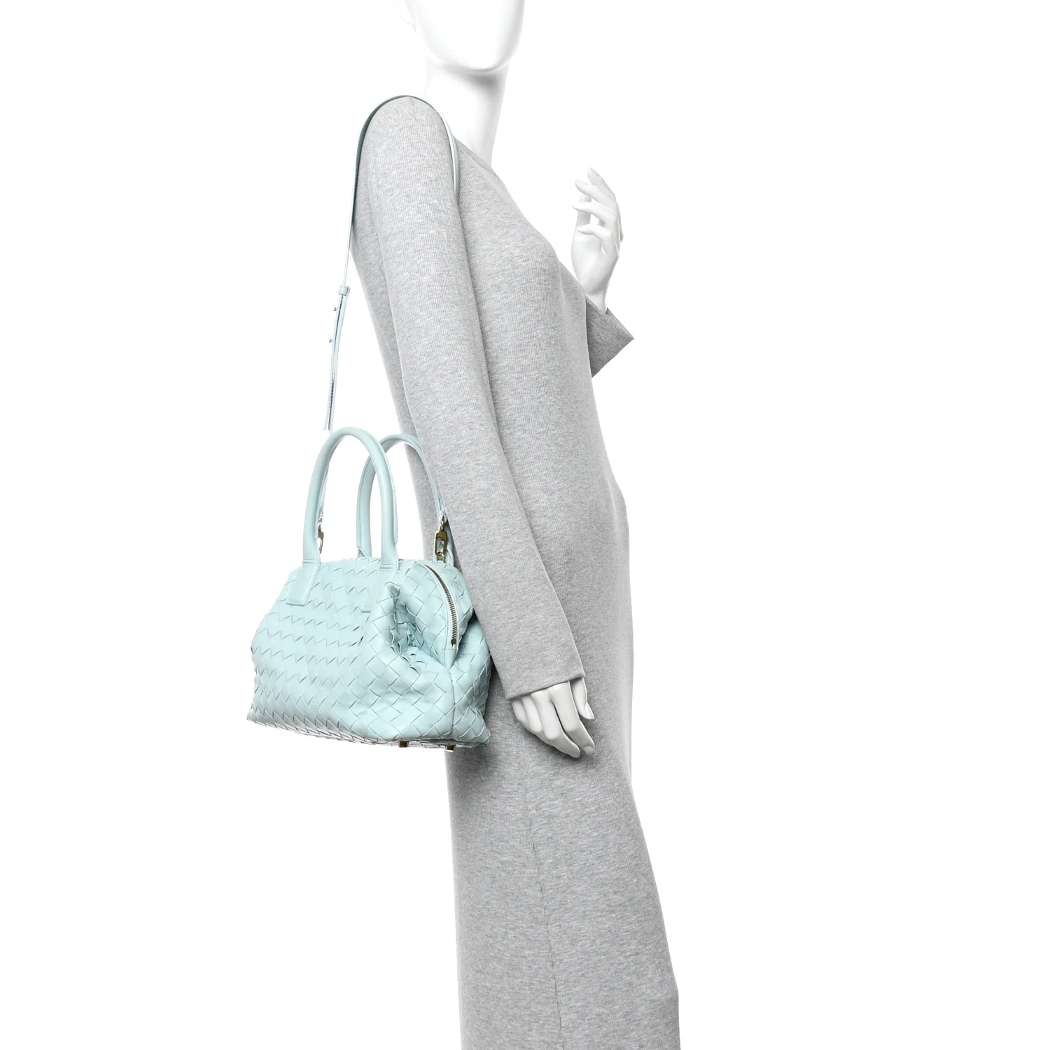 Nappa Intrecciato Bauletto Teal Washed - Image 2