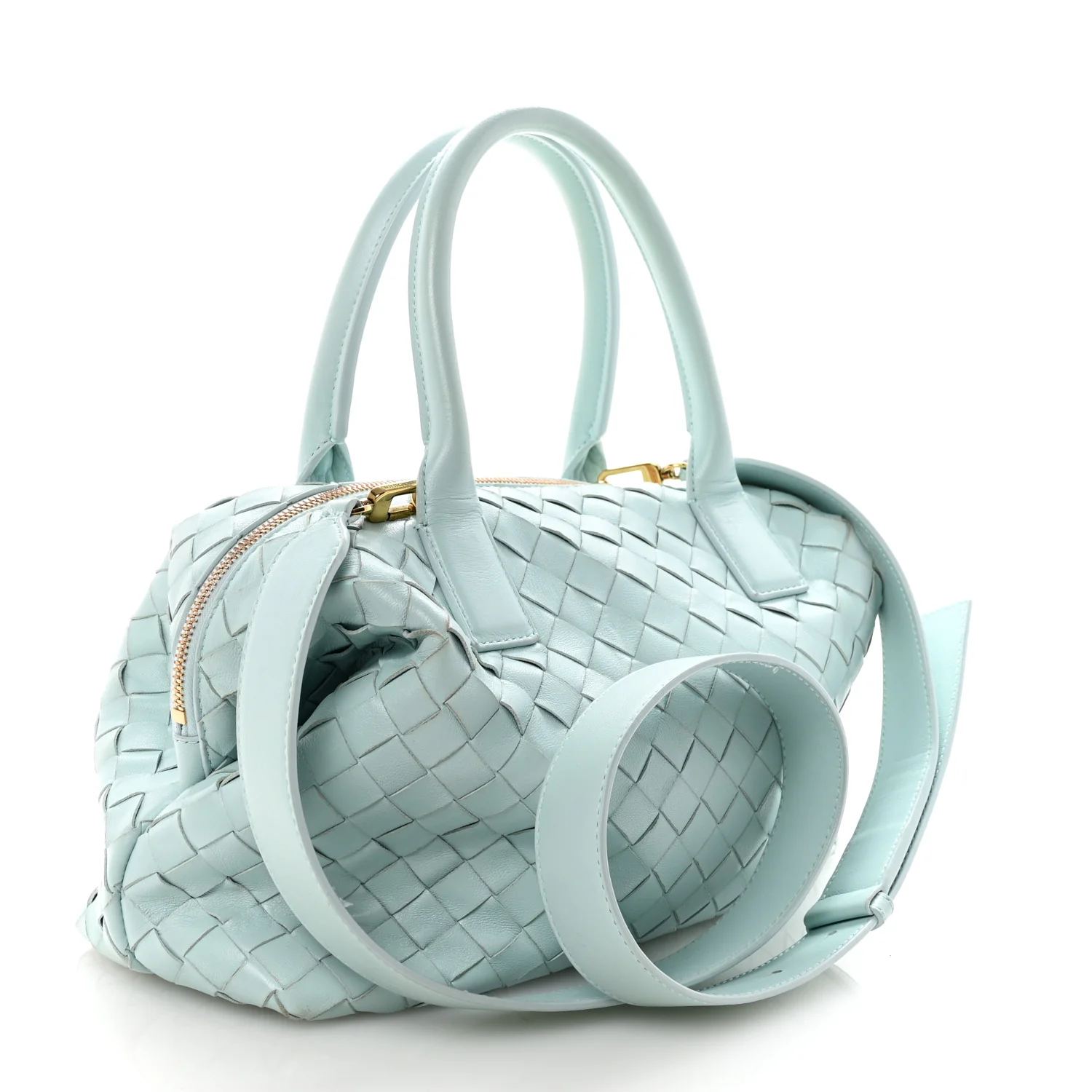 Nappa Intrecciato Bauletto Teal Washed - Image 3