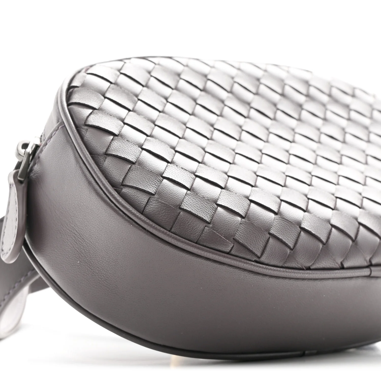Nappa Intrecciato Belt Bag Aubergine - Image 9