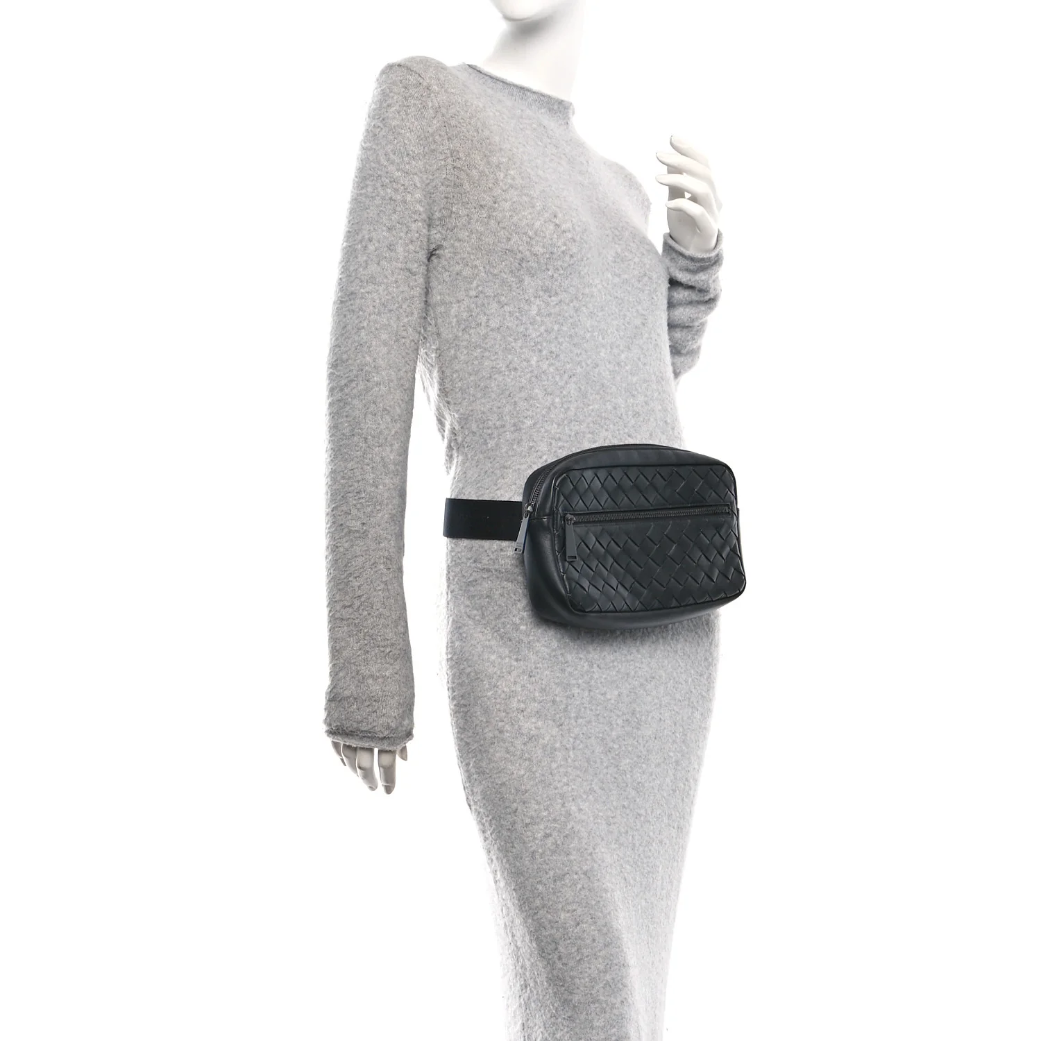 Nappa Intrecciato Belt Bag Black - Image 2