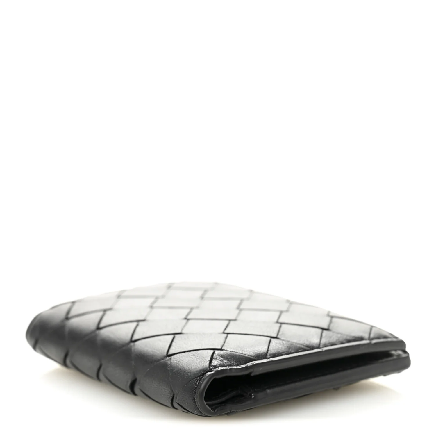 Nappa Intrecciato Bifold Zip Wallet Black - Image 4