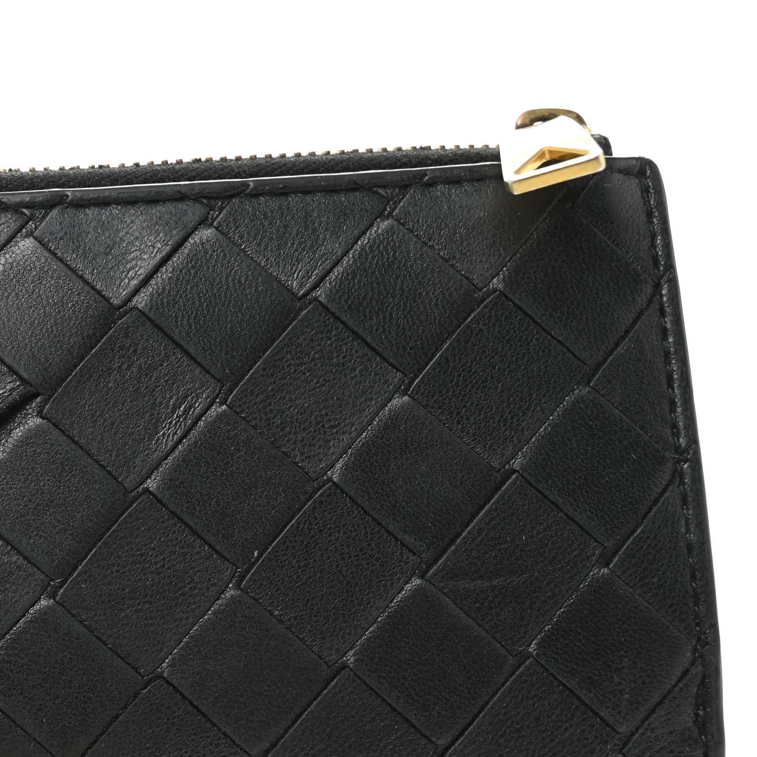 Nappa Intrecciato Bifold Zip Wallet Black - Image 8