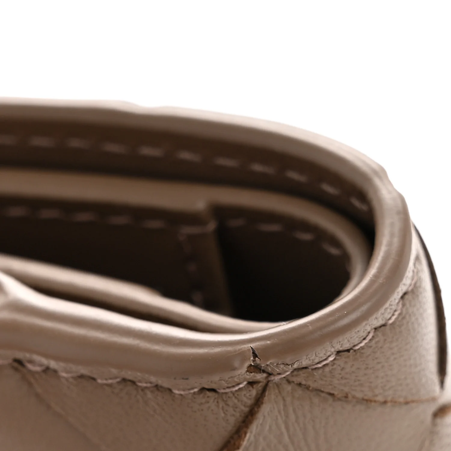 Nappa Intrecciato Bifold Zip Wallet Taupe Grey - Image 8