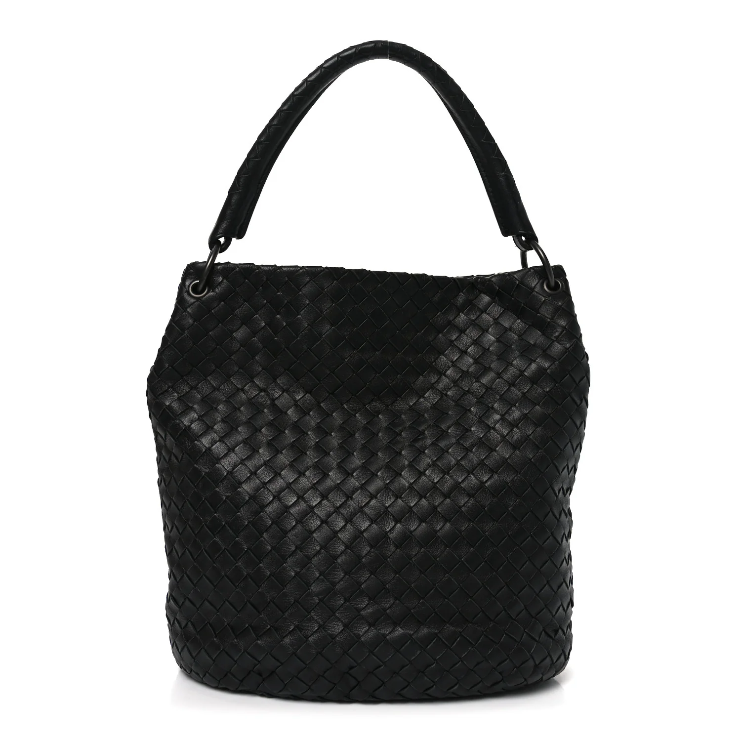 Nappa Intrecciato Bucket Bag Black