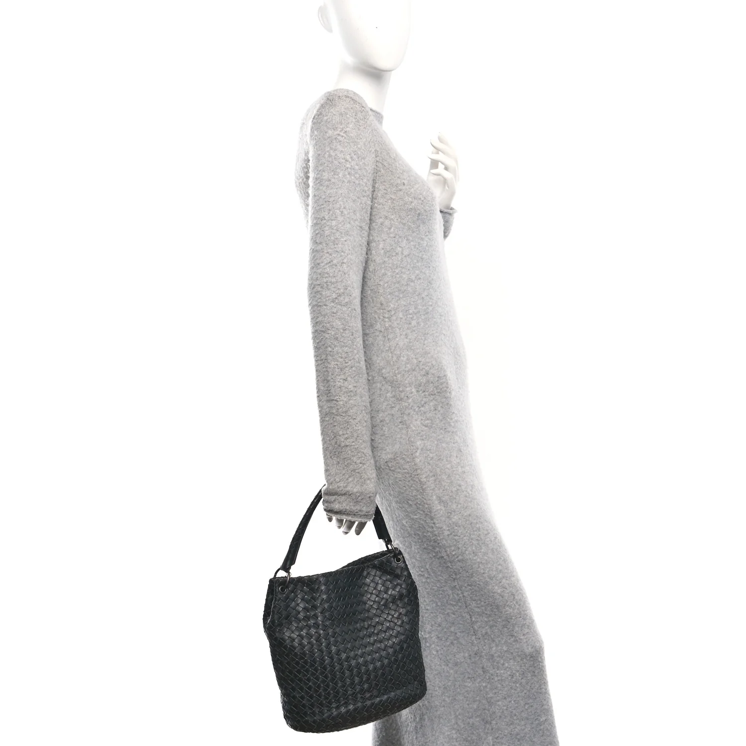 Nappa Intrecciato Bucket Bag Black - Image 2