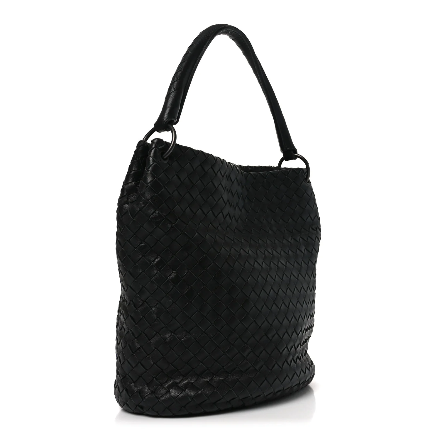 Nappa Intrecciato Bucket Bag Black - Image 3