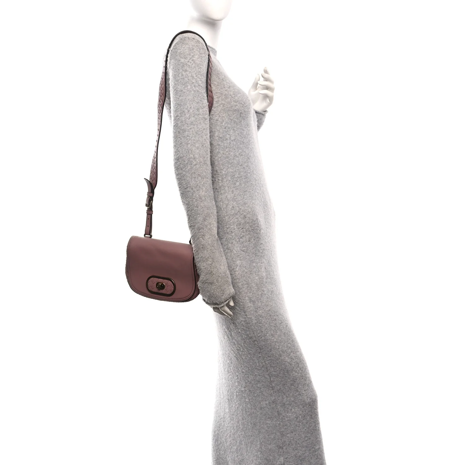 Nappa Intrecciato BV Luna Shoulder Bag Deco Rose - Image 2