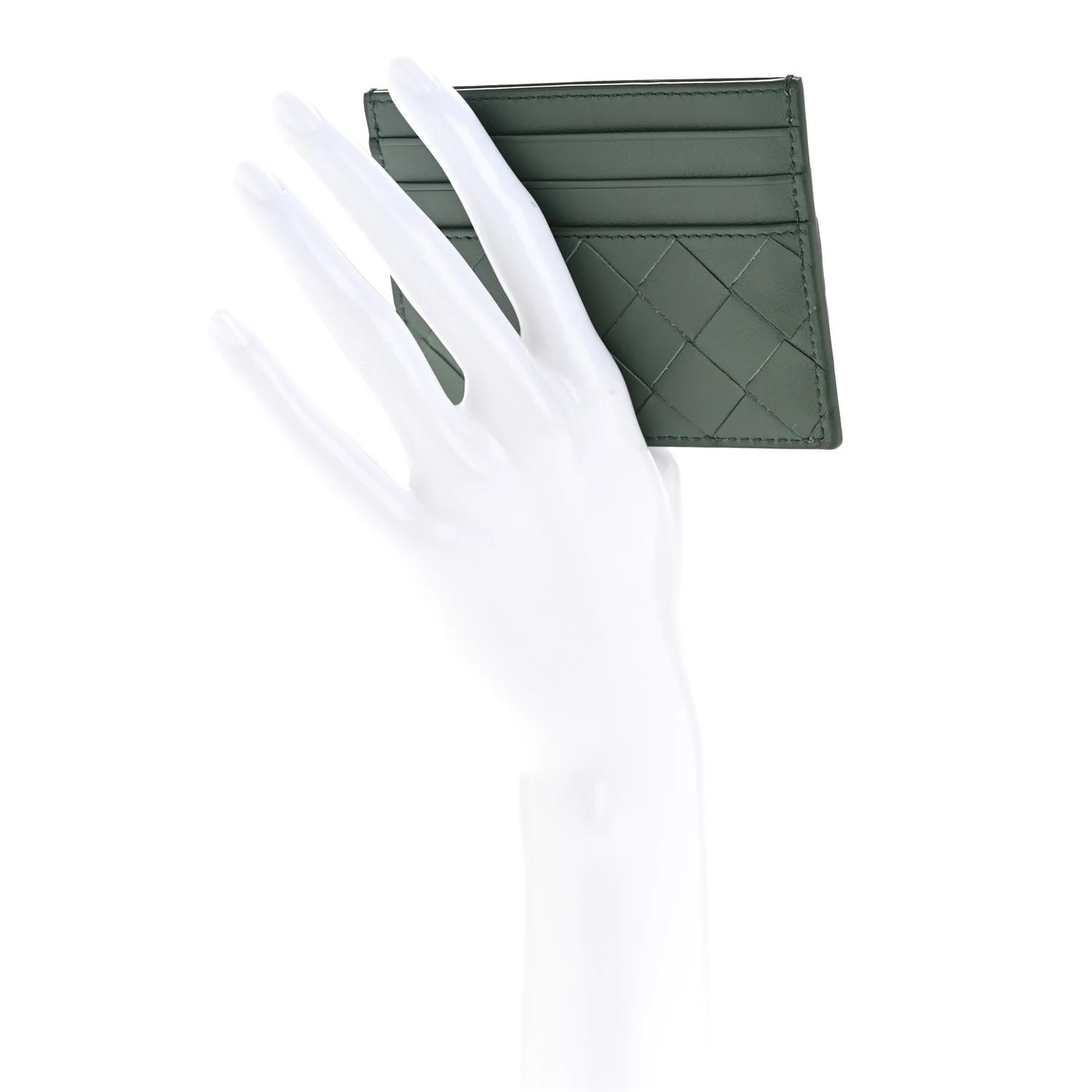 Nappa Intrecciato Card Holder Aloe - Image 2