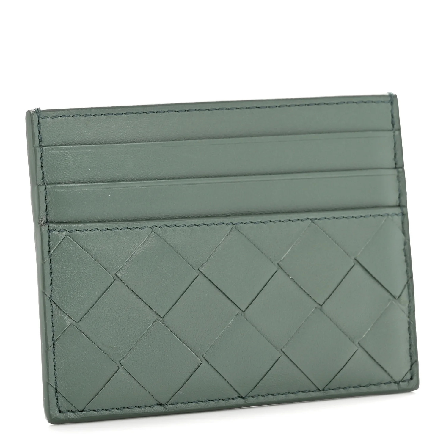 Nappa Intrecciato Card Holder Aloe - Image 3