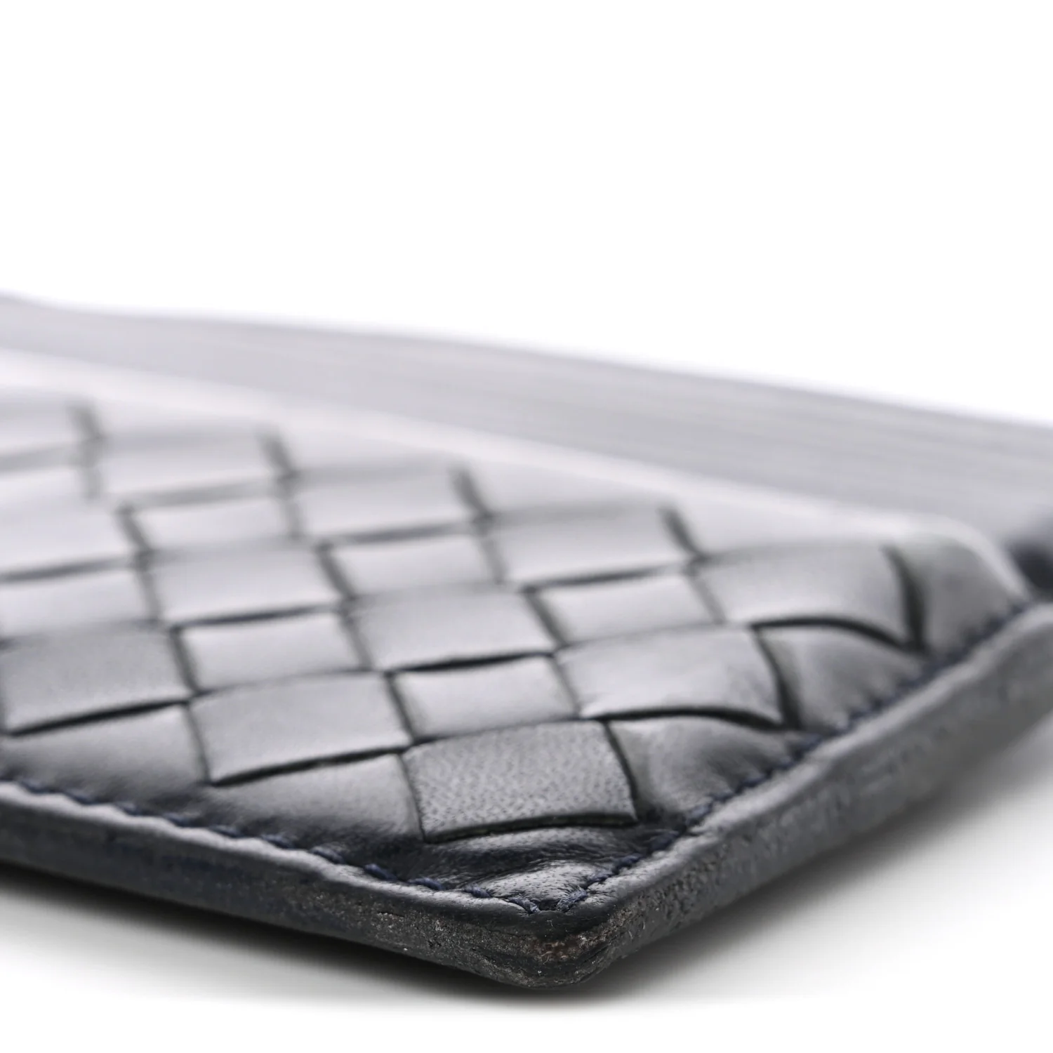 Nappa Intrecciato Card Holder Deep Blue - Image 10