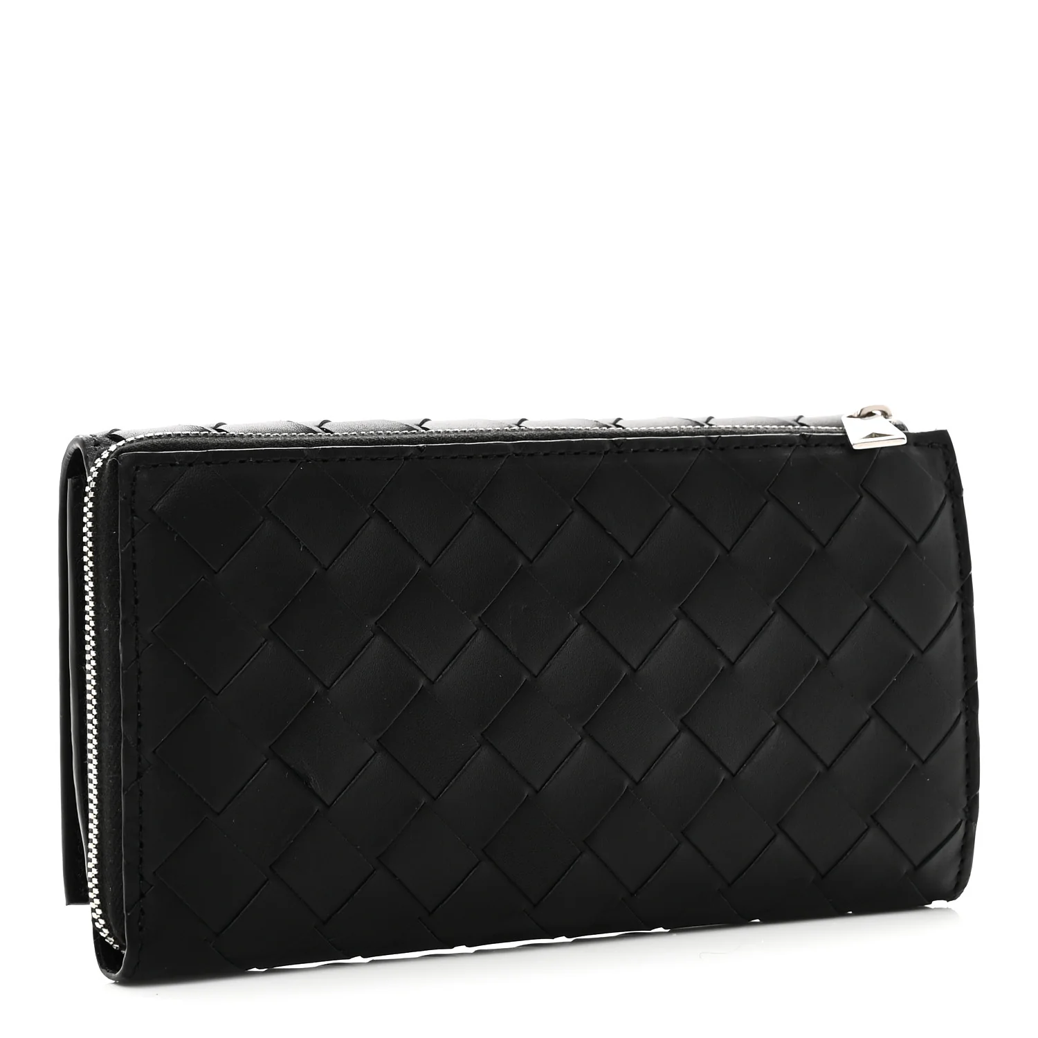 Nappa Intrecciato Continental Flap Wallet Black - Image 3