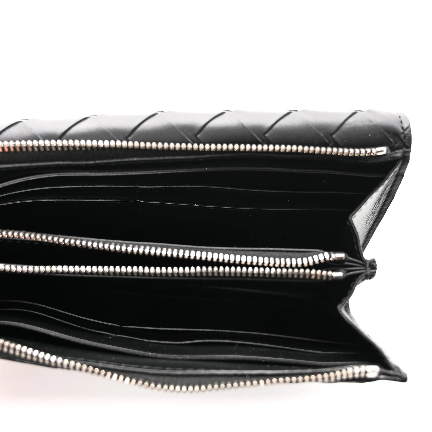Nappa Intrecciato Continental Flap Wallet Black - Image 6