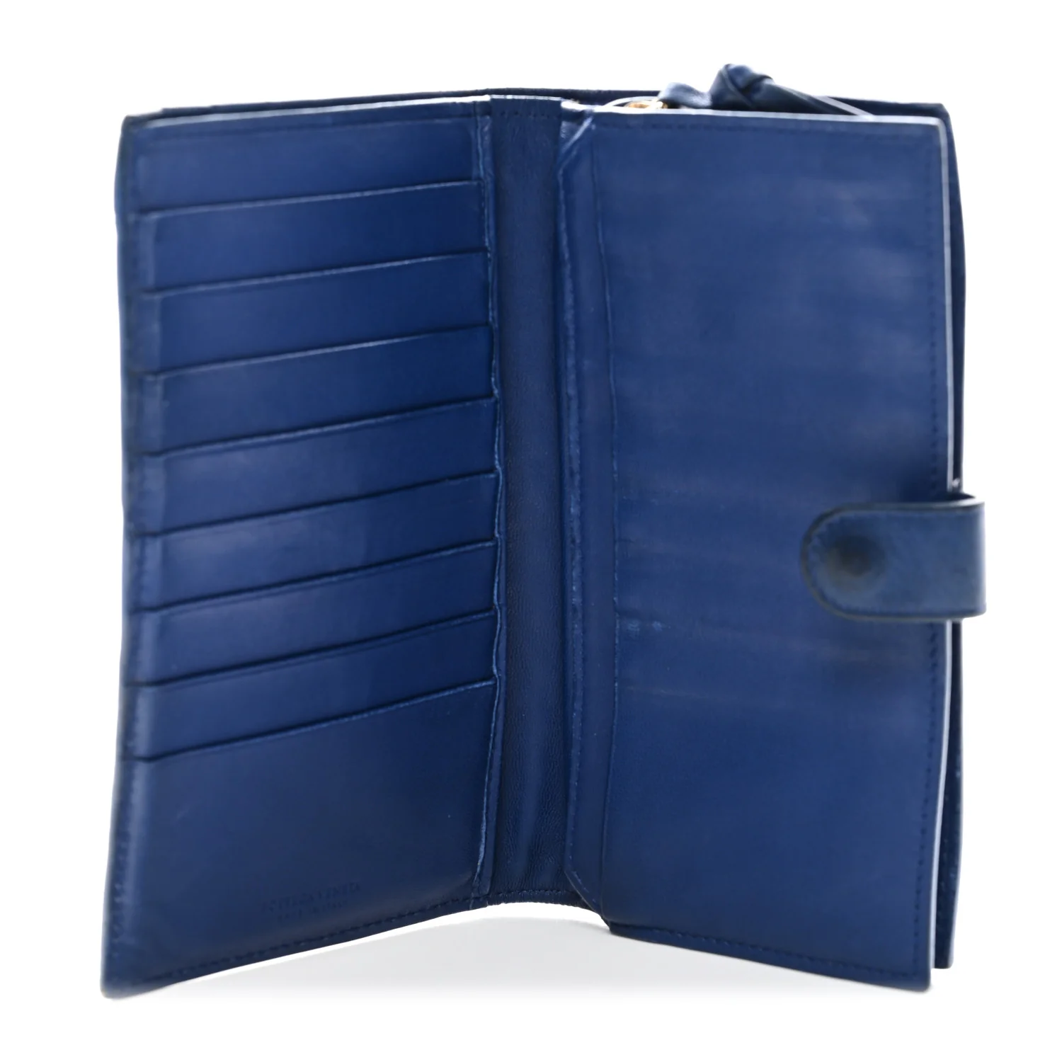 Nappa Intrecciato Continental Snap Wallet Cobalt - Image 5