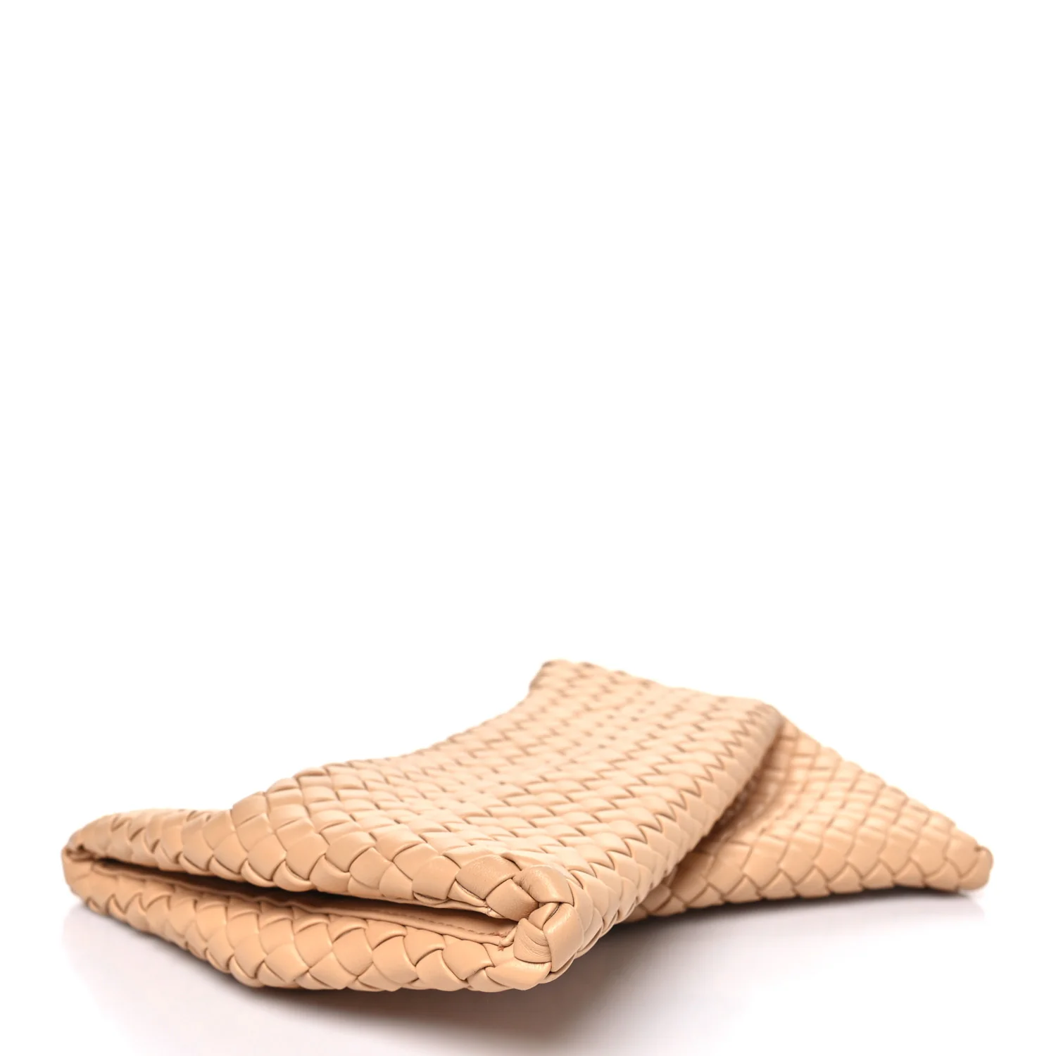 Nappa Intrecciato Crisscross Clutch Porridge - Image 4
