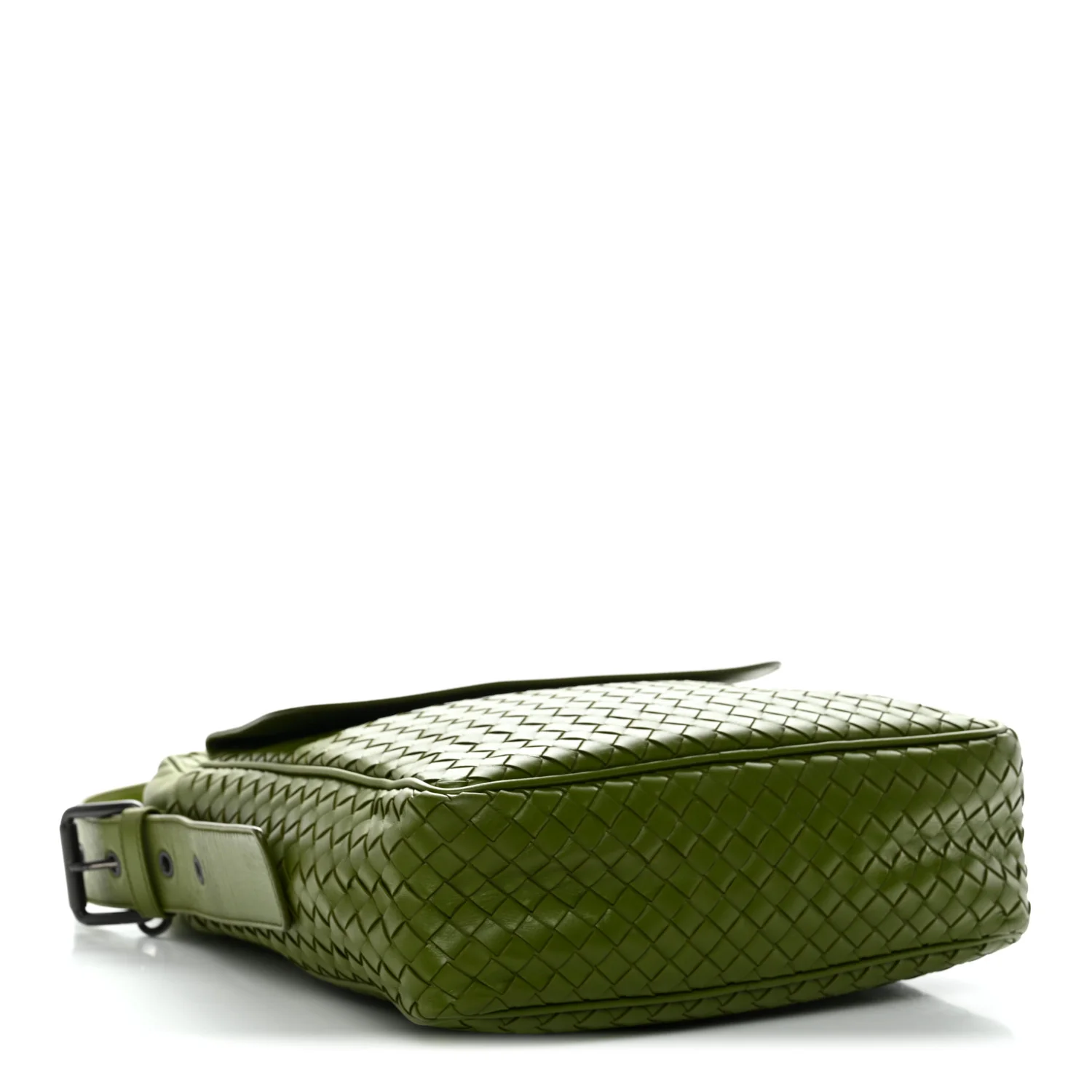 Nappa Intrecciato Crossbody Messenger Green - Image 4