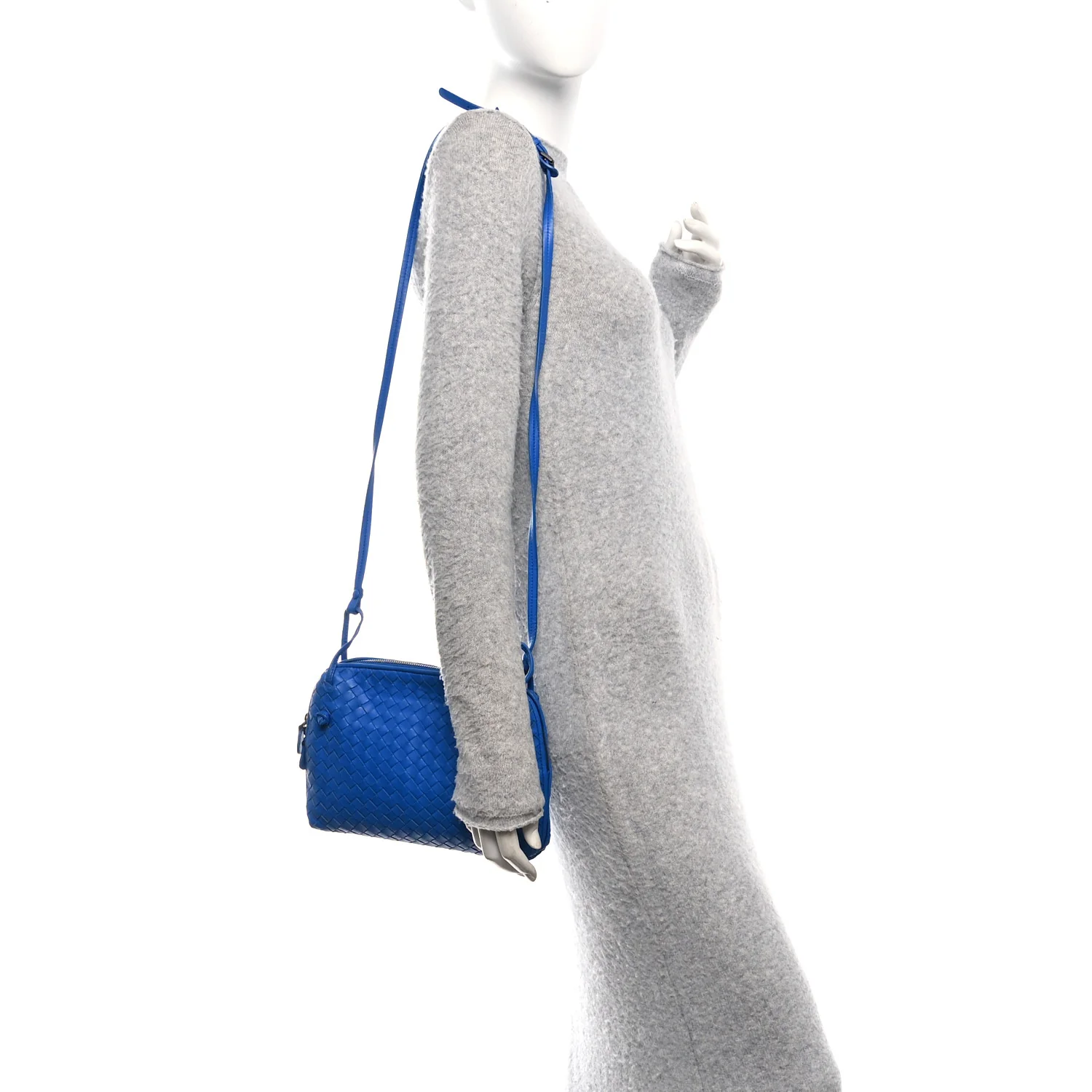 Nappa Intrecciato Double Compartment Crossbody Bag Atlantic Blue - Image 2