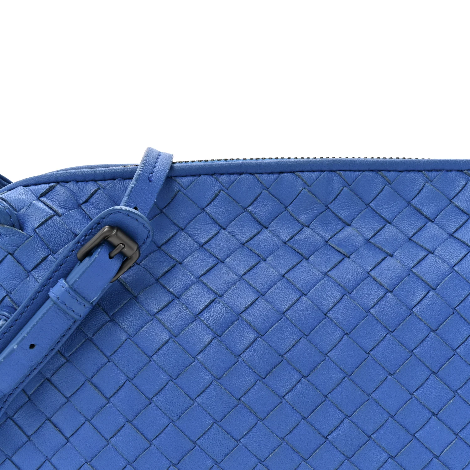 Nappa Intrecciato Double Compartment Crossbody Bag Atlantic Blue - Image 8
