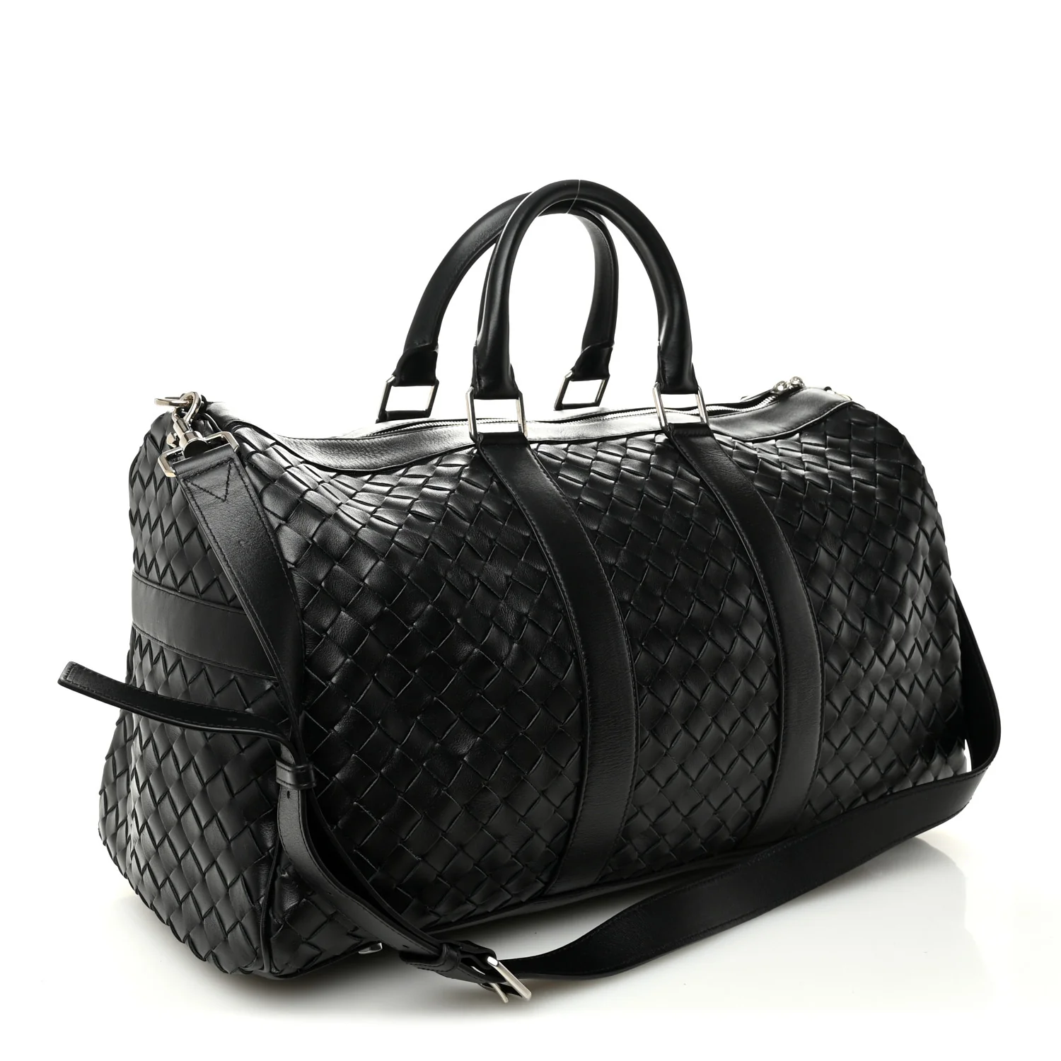 Nappa Intrecciato Duffle Bag Black - Image 3