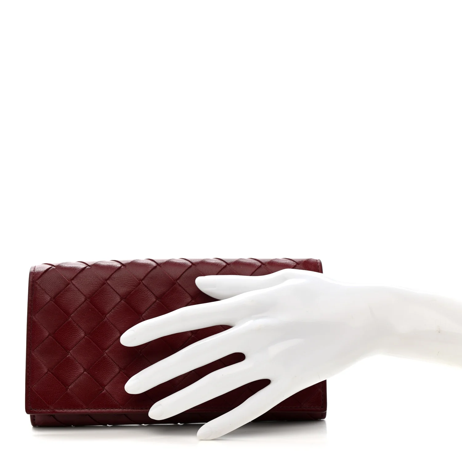 Nappa Intrecciato Flap Wallet Bordeaux - Image 2