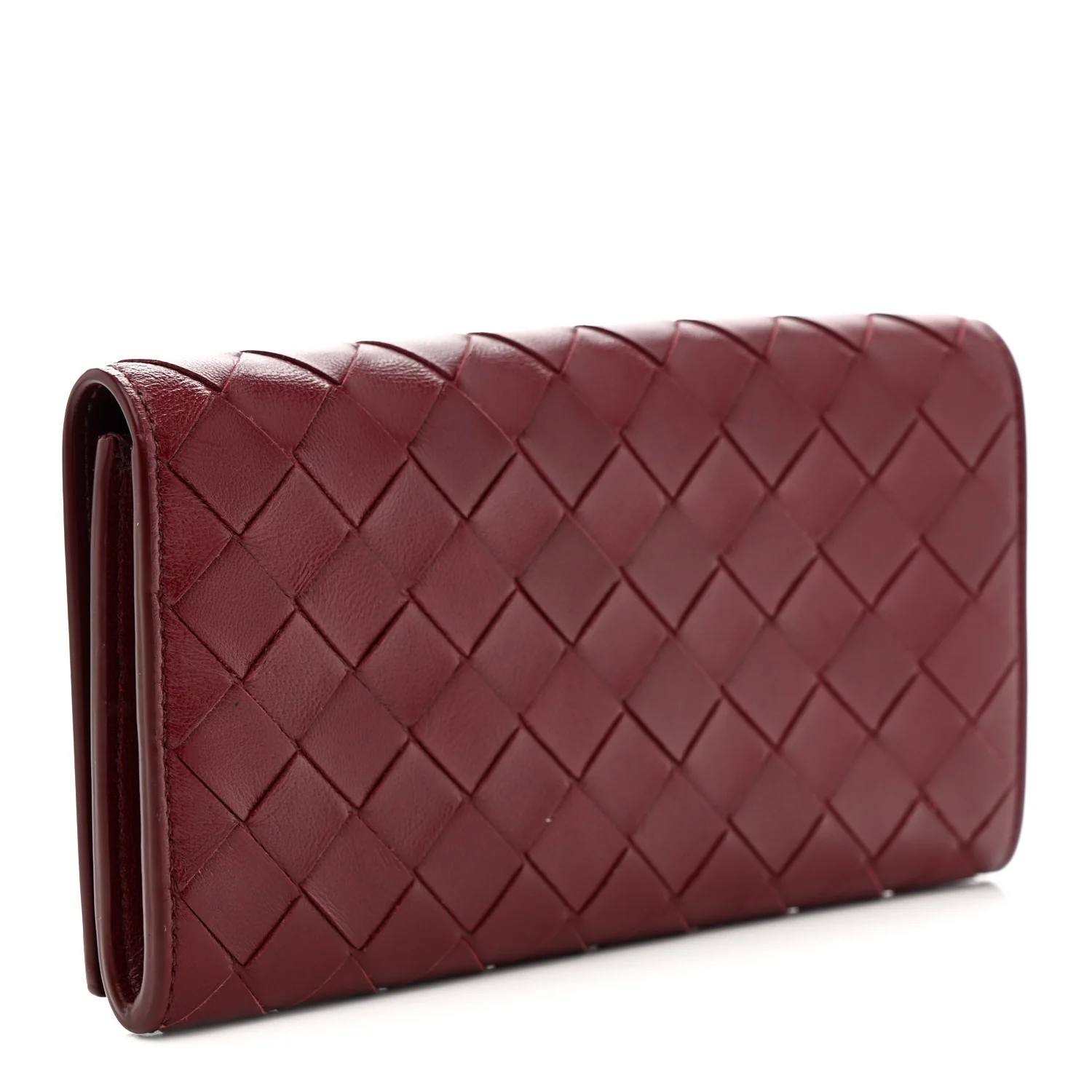 Nappa Intrecciato Flap Wallet Bordeaux - Image 3
