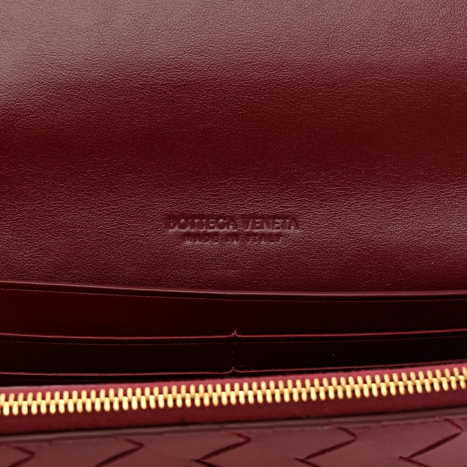 Nappa Intrecciato Flap Wallet Bordeaux - Image 6